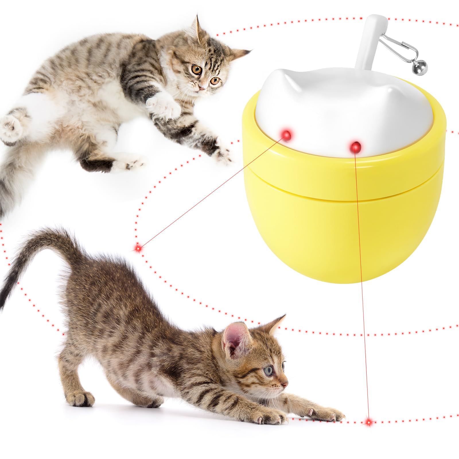 Pawingcat Cat Laser Toy Automatic Dual Laser Points Interactive Cat Enrichment Toys for Indoor Cats 3 Modes Lazer for Cats Birthday Gift - Medaid International