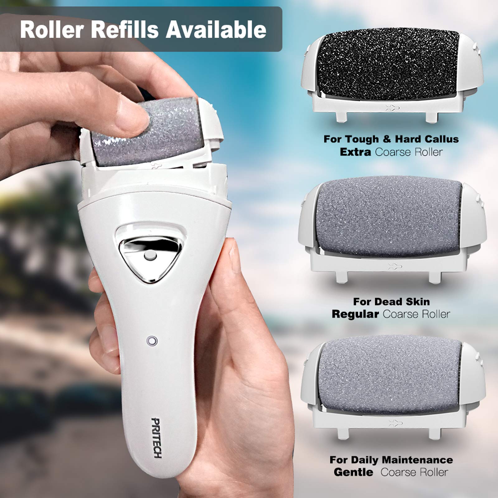 Electric Foot Callus Removers Rechargeable, Portable Electronic Foot File Pedicure Tools, Electric Callus Remover Foot Scrubber Kit, Professional Foot Care Ideal Gift for Dead, Hard Cracked Dry Skin - Medaid International