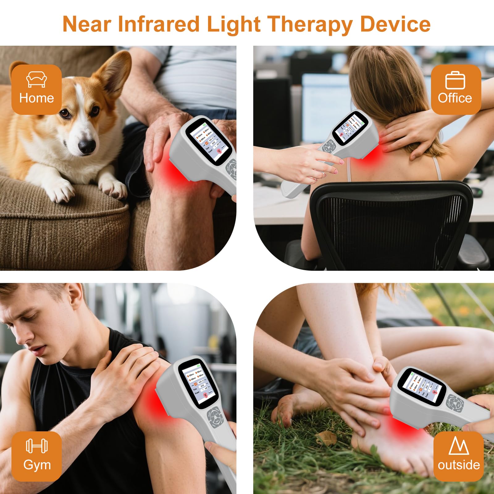 Upgrade Red Light Therapy Device for Pain Relief 10x650nm 5x808nm 5x905nm 5x980nm Portable Infrared Light Therapy Wand Handheld Therapy Machine for Human and Pets Relief of Joints Muscle and Body Pain - Medaid International