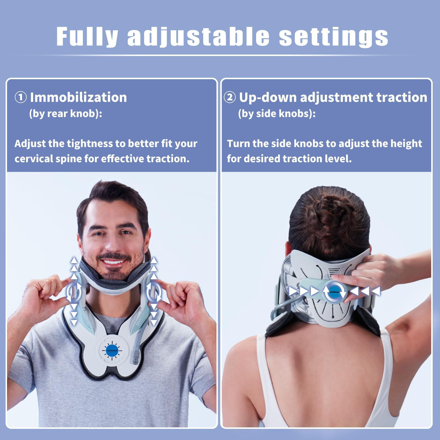 Twinklepoch Cervical Neck Traction Device, Electric Air Pump Cervical Traction Device with 3 Power Traction and 8 Built-in Airbag Support, Neck Pain Relief and Relaxation - Medaid International