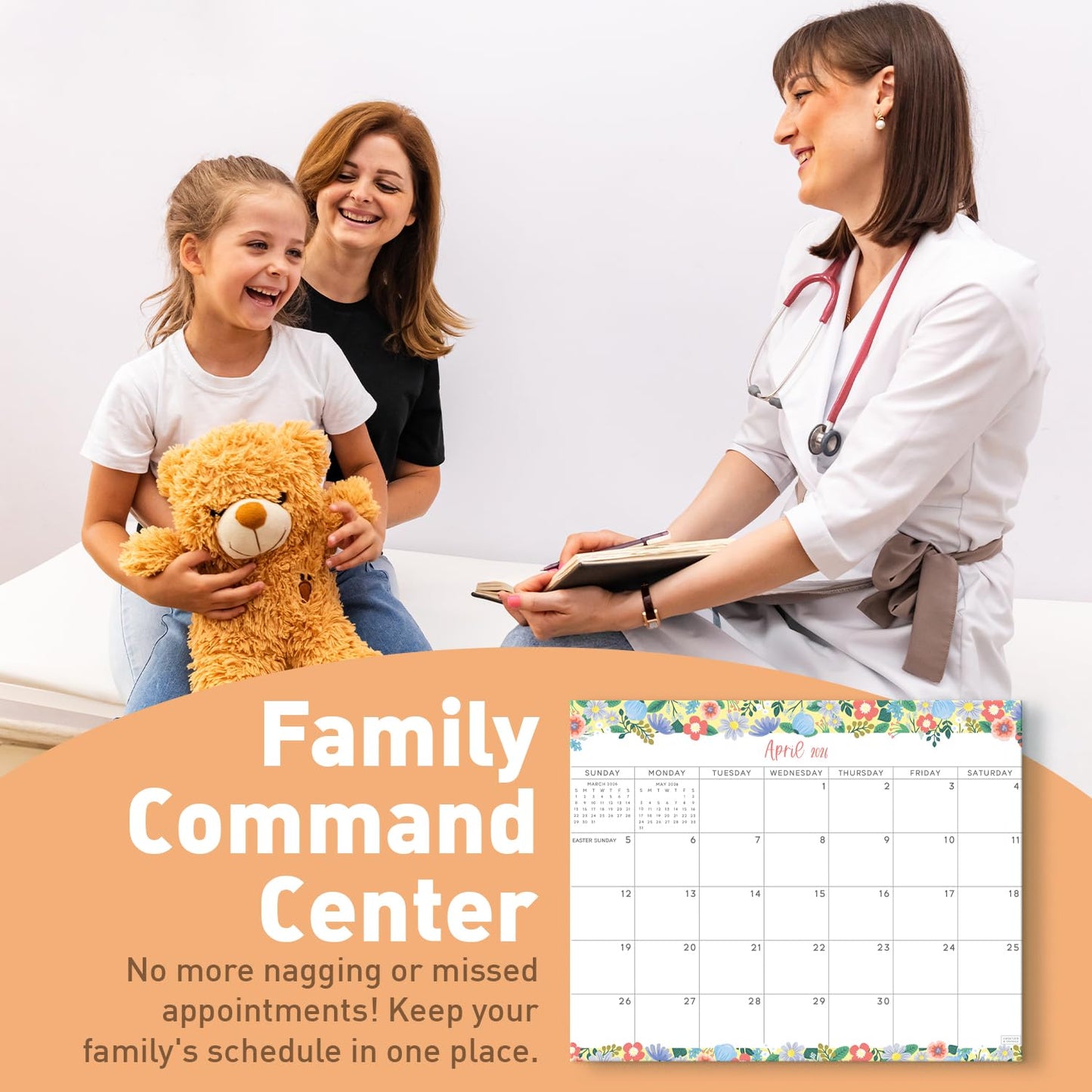S&O Floral Magnetic Fridge Calendar from July 2025-Dec 2026 - Tear-Off Refrigerator Calendar to Track Events & Appointments - 18 Month Magnetic Planner for Fridge for Easy Planning - 8"x10" in. - Medaid International