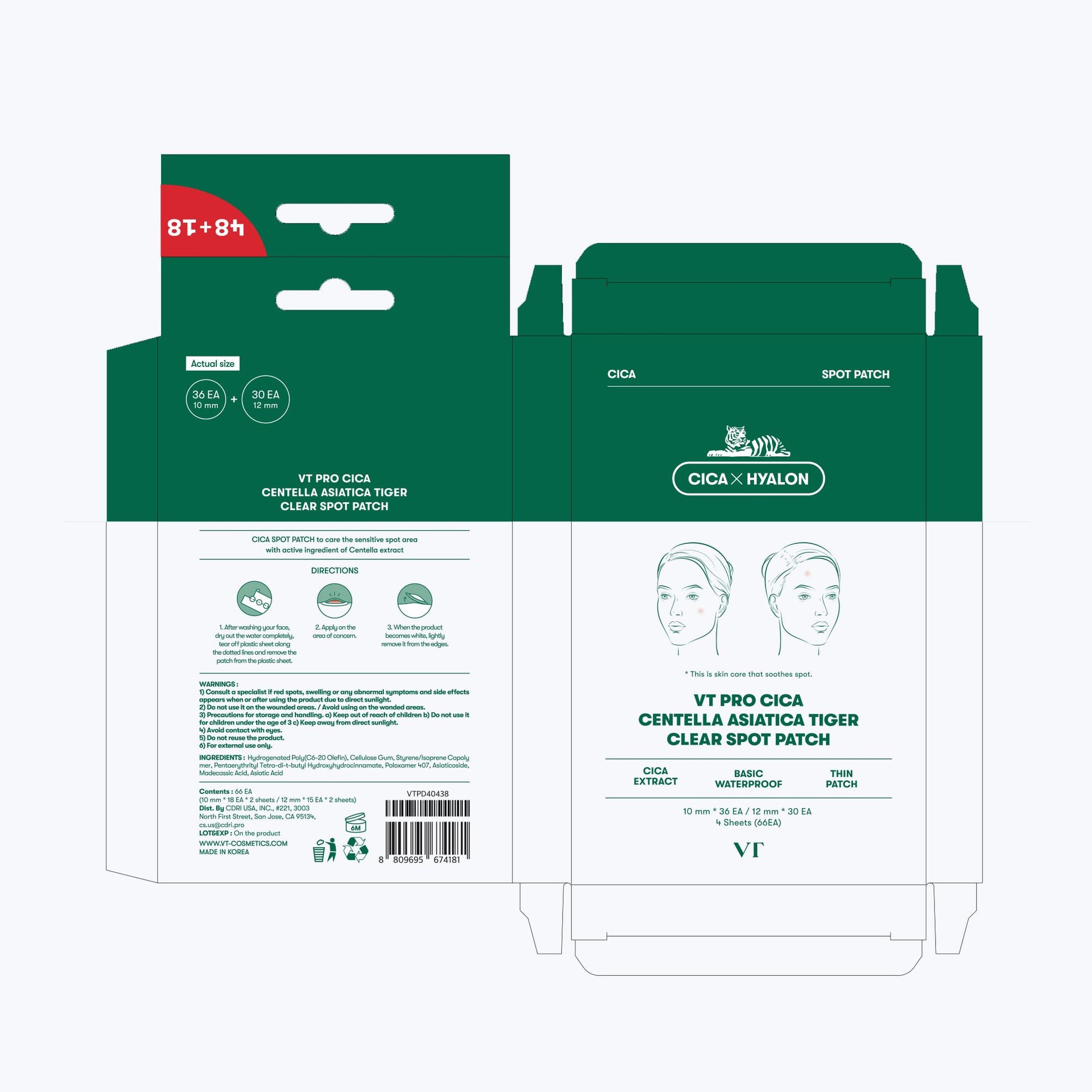 VT COSMETICS Pro CICA Centella Spot Patch (66 Count) - Medaid International