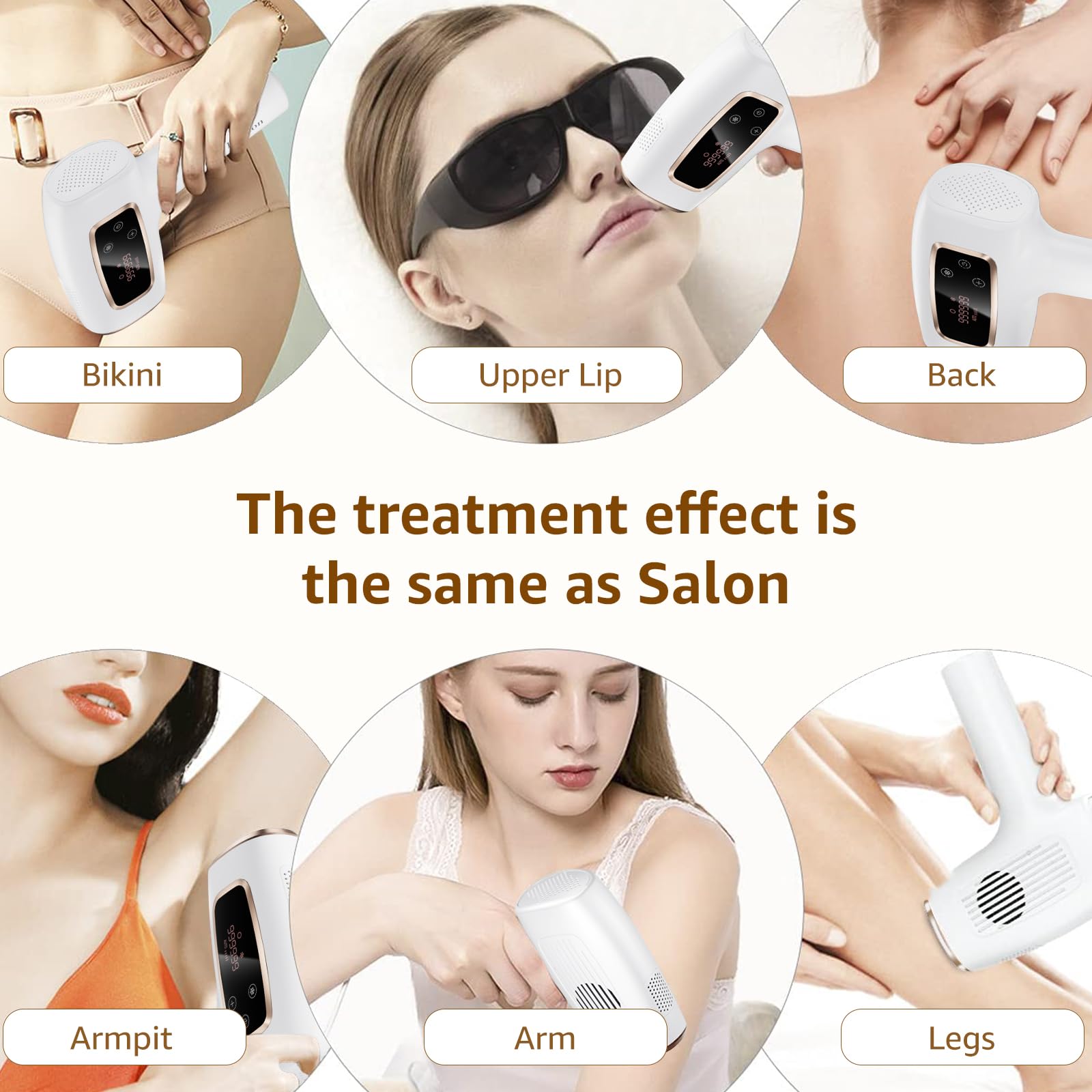 Ipl Laser Hair Removal ，Hair Removal Device with Painless Care Function for Women ，IPL Hair Remover for Facial Armpits Legs Arms Bikini Line (Purple) (White) - Medaid International
