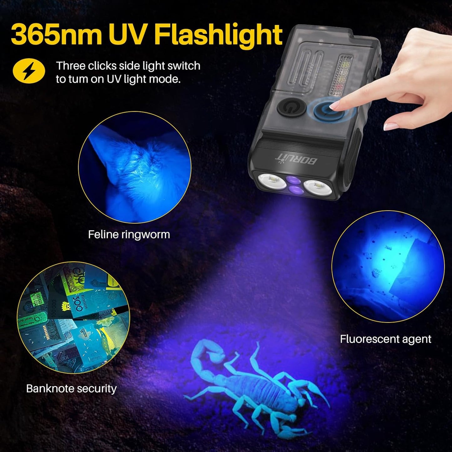 Boruit V15 UV Flashlight