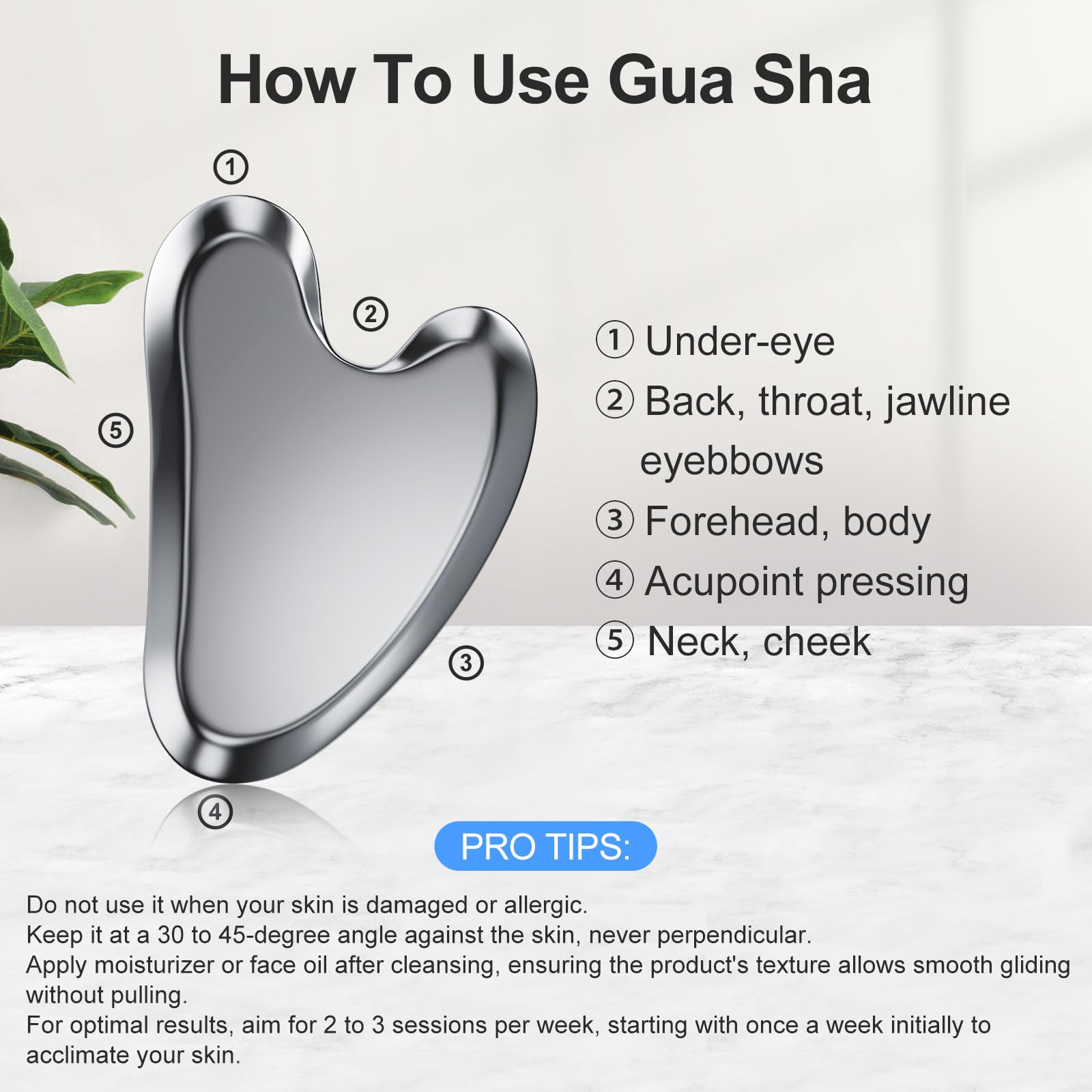 ZminRN Terahertz Gua Sha Facial Tools Guasha Tool for Face Body Gua Sha Stone Lymphatic Drainage Massager - Medaid International