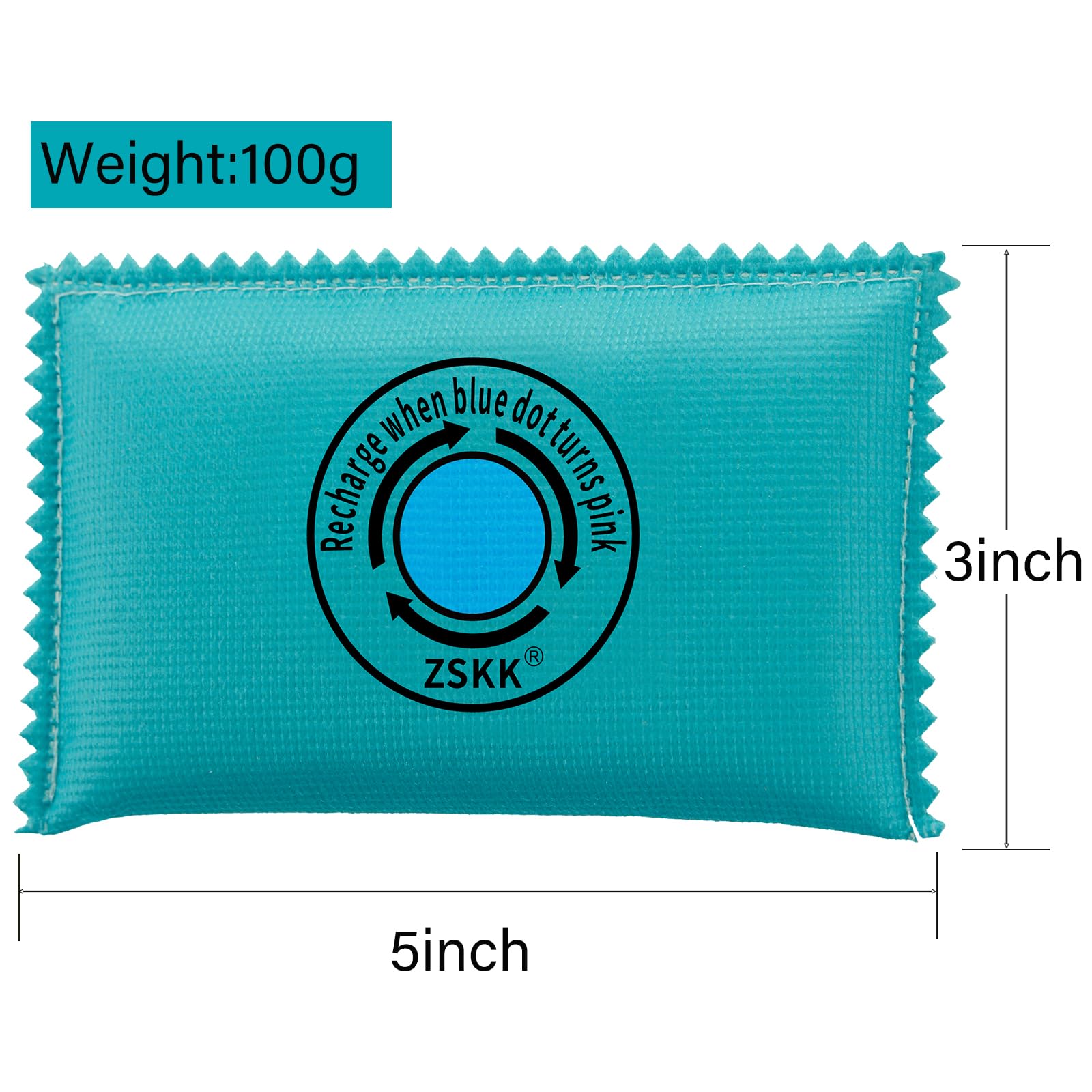 ZSKK 100g Rechargeable Desiccant Pack of 10,Silica Gel Desiccant Packets,Moisture Absorbers for Storage Bins, Suitcase, Gun Safe, 3D Filaments, Electronics,Desiccant Dehumidifier for Closets,Cars - Medaid International