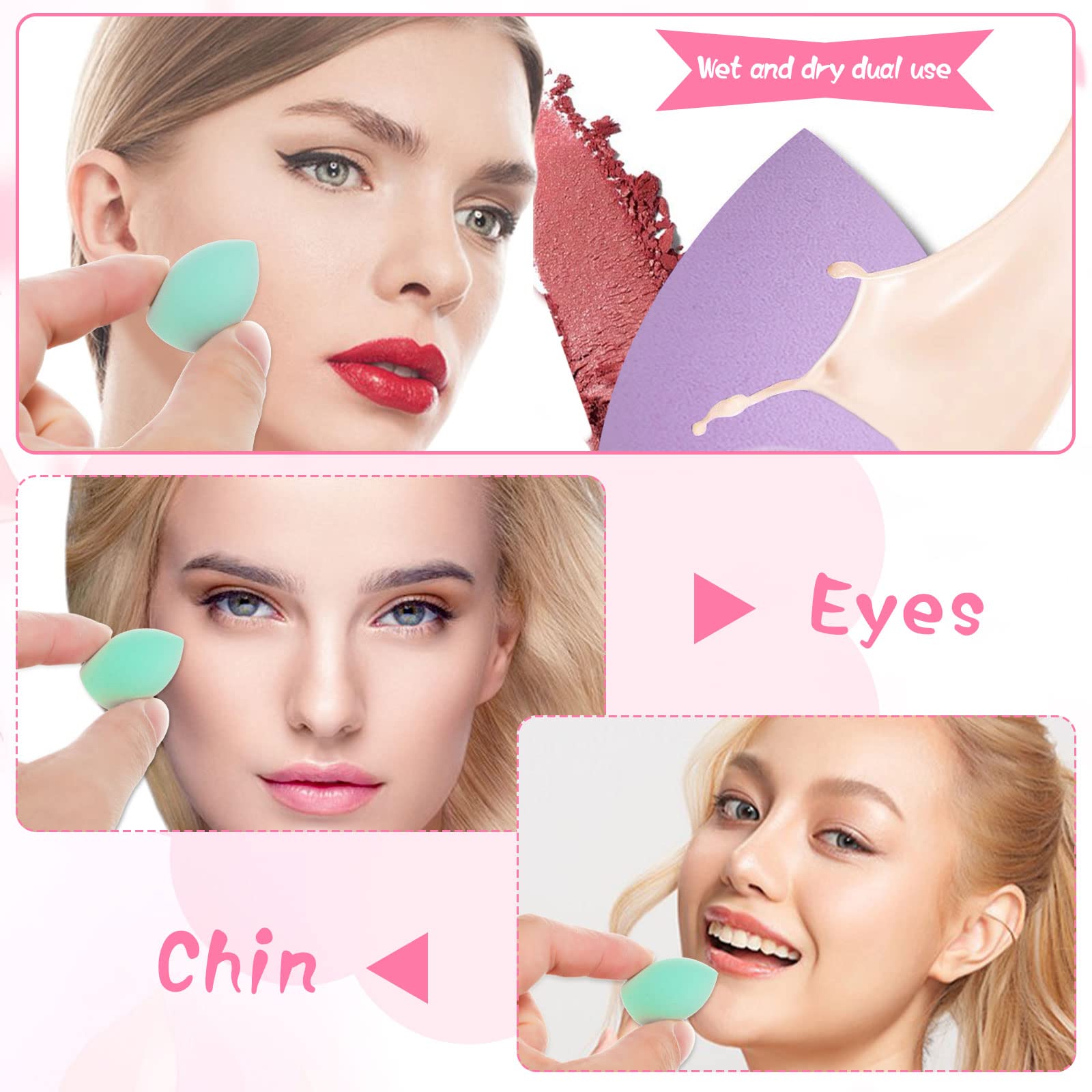 40Pcs Mini Makeup Sponge Multi Colored Beauty Sponges Blender Professional Blender Sponges Super Soft Facial Makeup Tools for Foundation, Powder, Liquid - Medaid International
