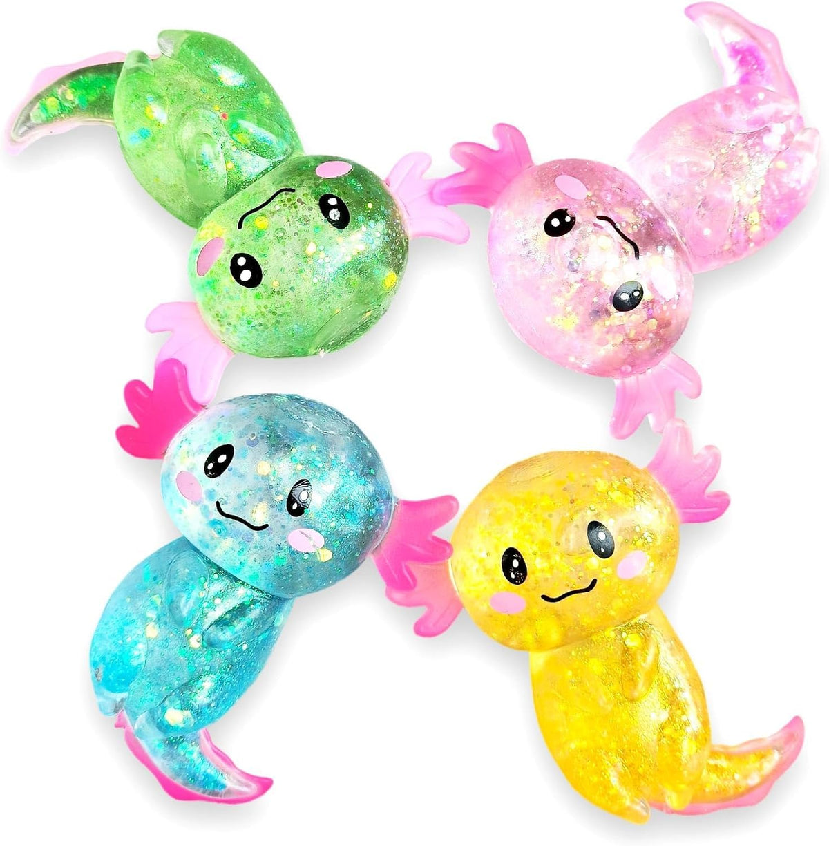 2pcs Axolotl Squishy Stress Relief Toy Glitter Fidget Toys Cute Malt Sugar Toy for Kids,Party Favors Anxiety Relief Taba Squishy Toys,Classroom,Party Favors,Goodie Bags Fillers,Birthday Day Gift
