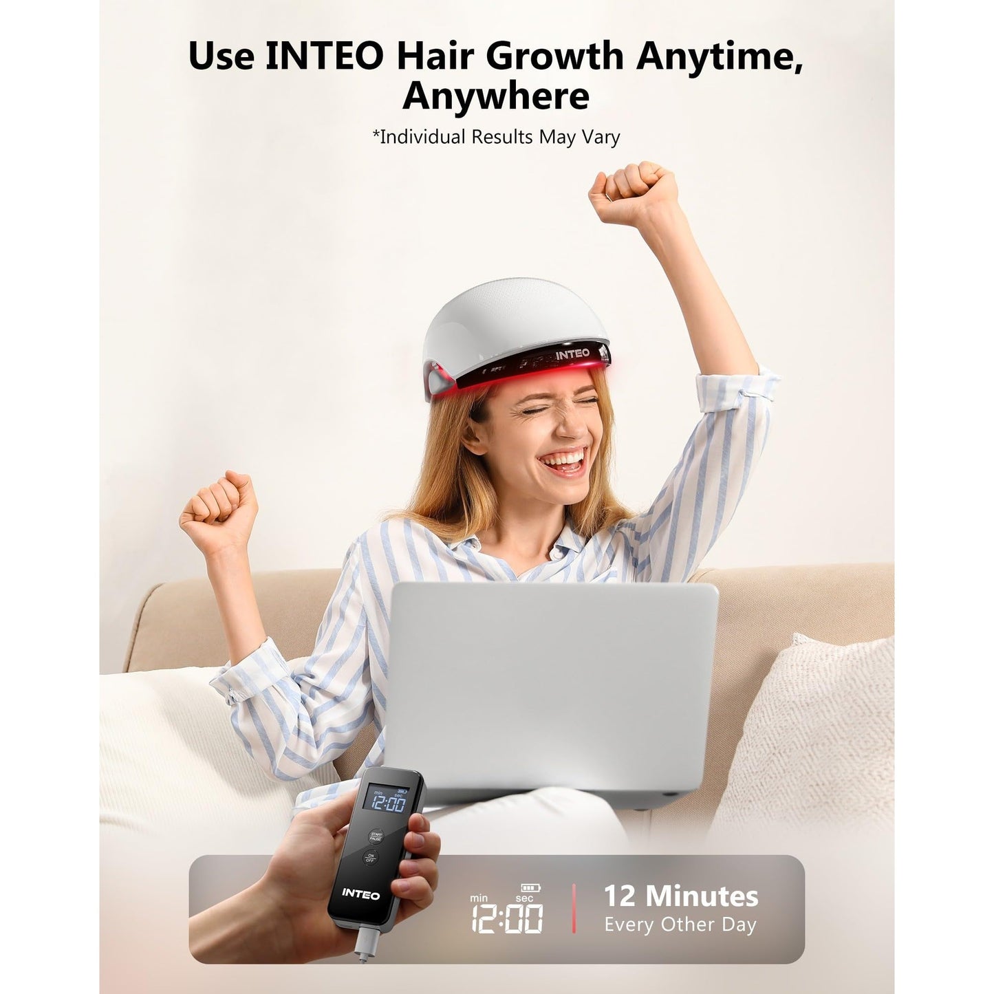 Red Light Therapy for Hair Growth, Laser Hair Growth Cap for Hair Loss, Rechargeable Battery- FDA Cleared Hair Growth for Men & Women, Wireless Red Light Hair Therapy, 162 Lasers - Medaid International