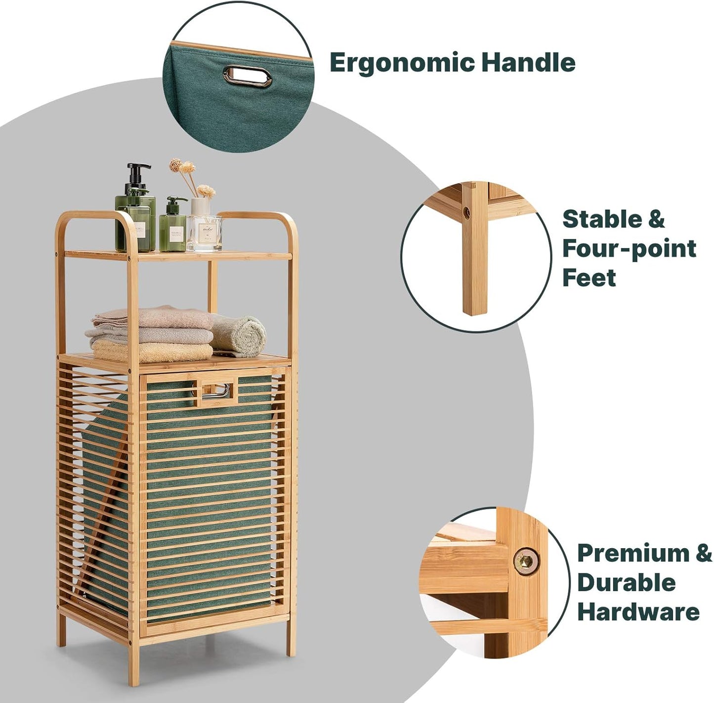 Costway Tilt Out Bamboo Shelf