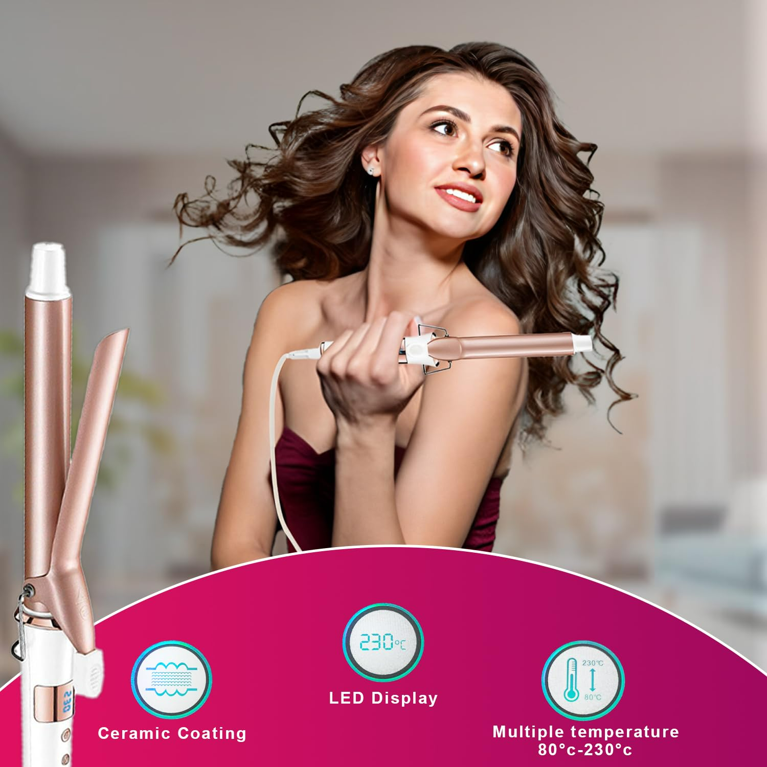 VGR Professional Hair Curling Iron Wand V578 - Medaid International