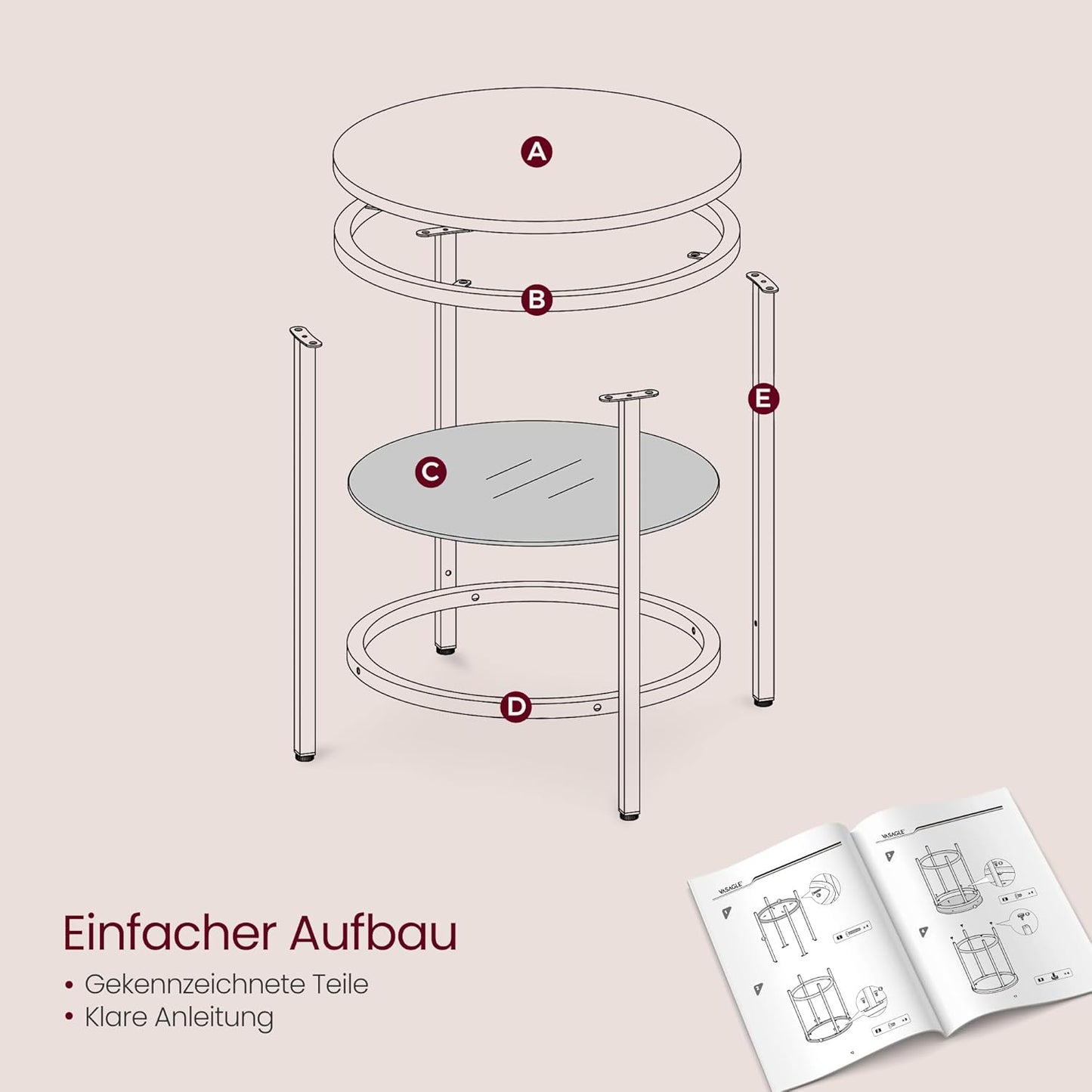 VASAGLE Side Table LET285A59