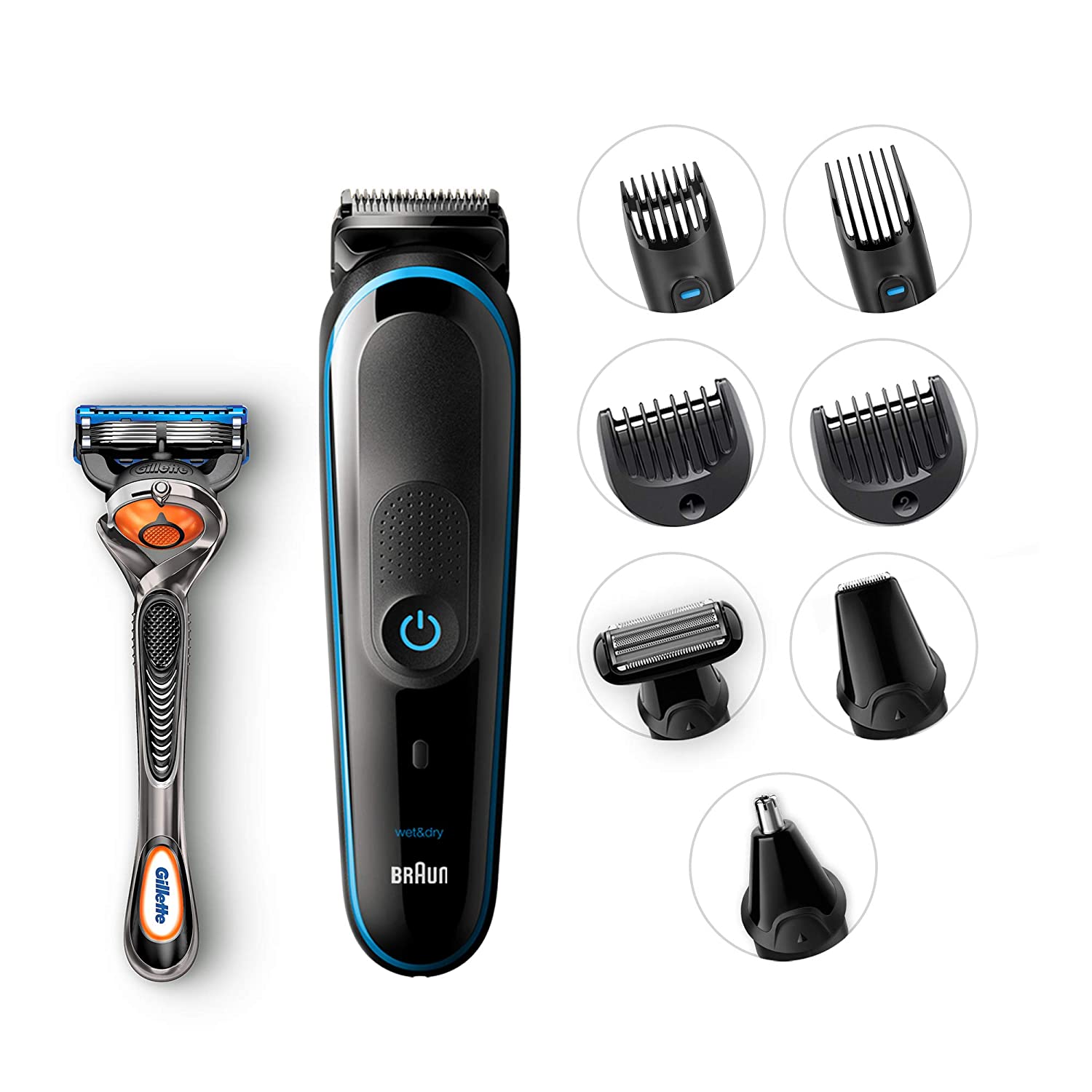 The Braun Multi grooming kit MGK5080 is the ultimate 9-in-1 head-to-toe trimmer