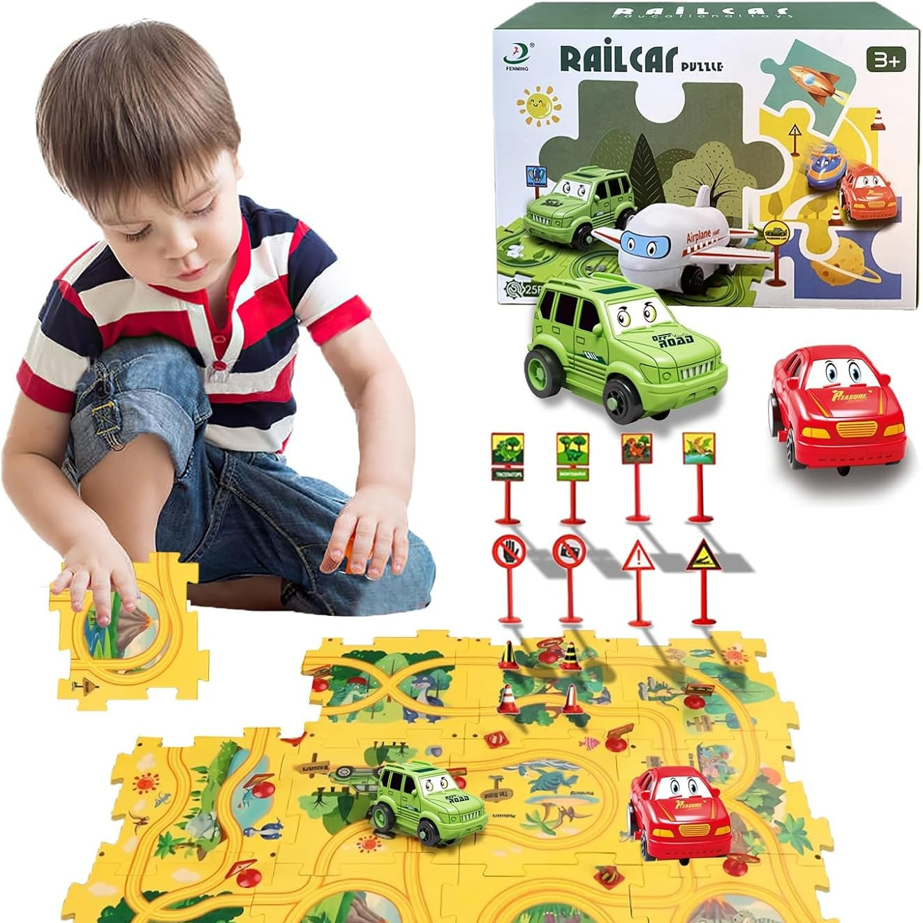 Puzzle Racer Car Track Set for Kids