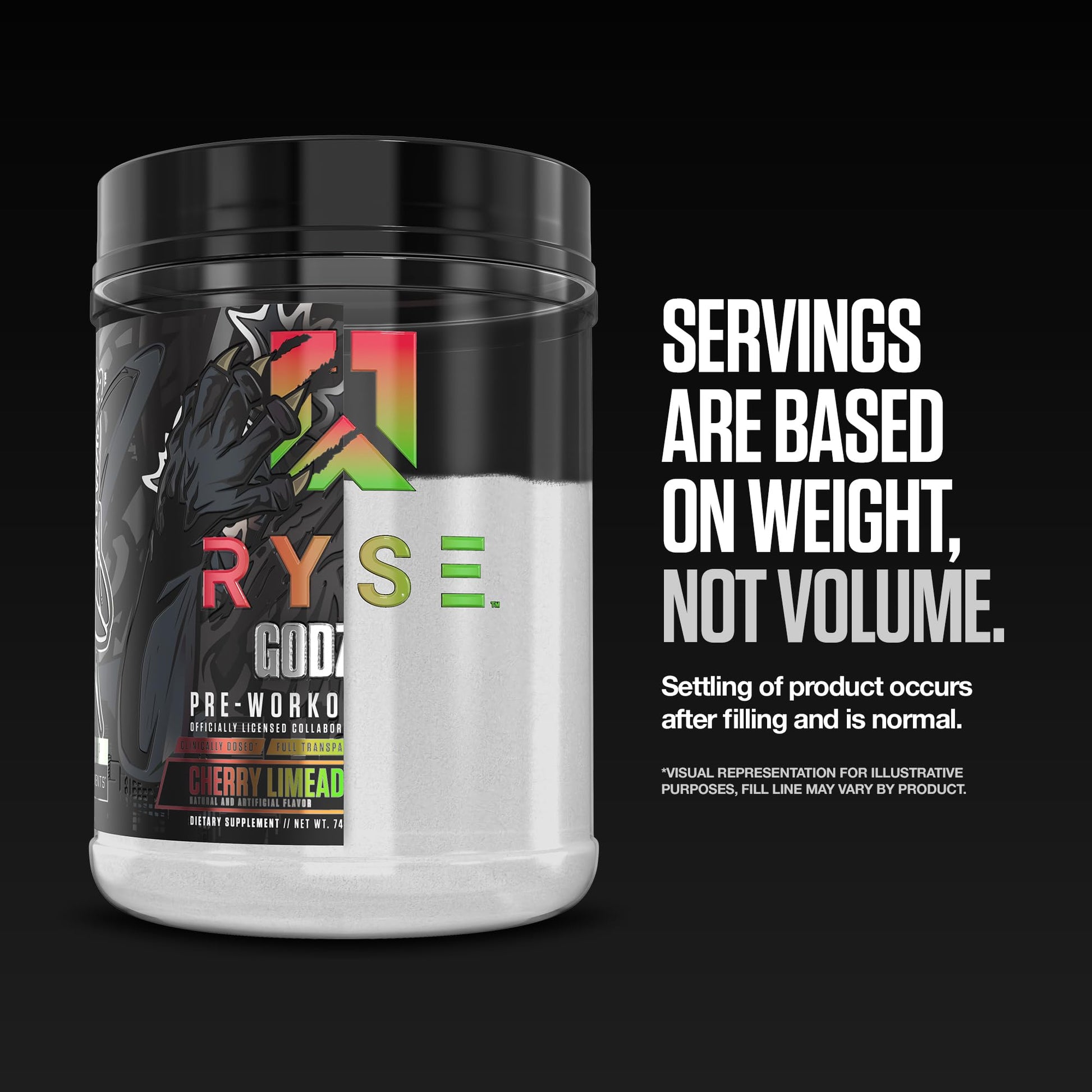 RYSE Godzilla X Noel Deyzel Pre Workout Powder - Monsterberry Lime - 400mg Caffeine, High Stim Pre-Workout for Men & Women with Citrulline & Beta Alanine - Energy, Pump & Focus - 20/40 Servings - Medaid International
