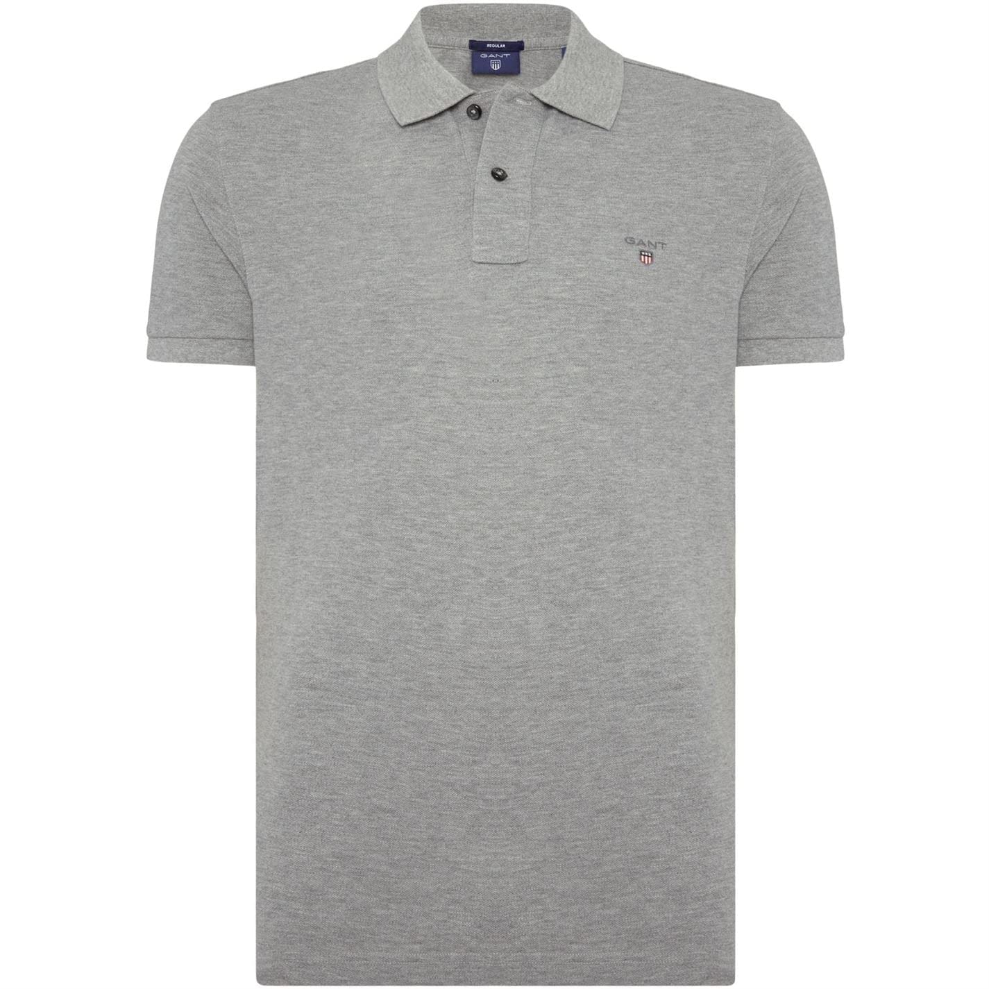 GANT Solid Pique Rugger Polo Shirt XXX Large Grey Melange - Medaid International