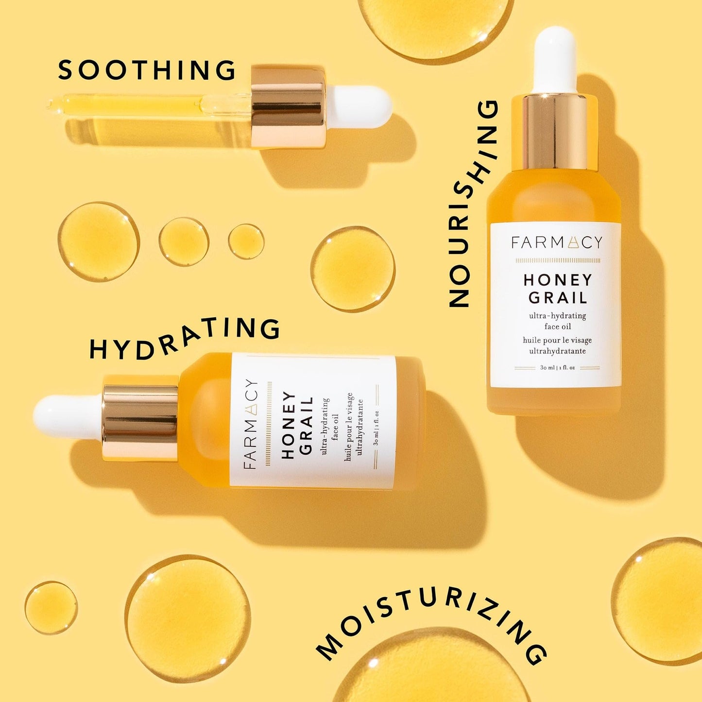 Farmacy Hydrating Face Oil - Honey Grail Nourishing Oil for Skin & Hair - Infused with Sea Buckthorn Oil, Rosehip Oil & Buckwheat Honey to Moisturize & Maintain a Healthy Skin Barrier (30ml) - Medaid International