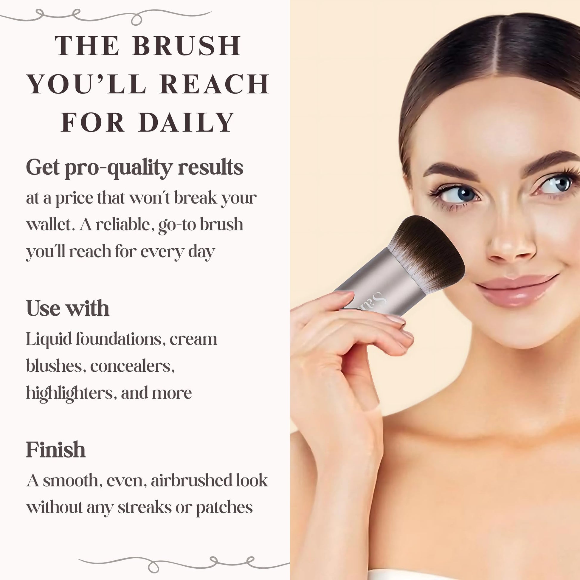 Kabuki Makeup Brush - Blender Brush for Powder, Cream, Liquid Foundation, Sunscreen, Blush Blending & Bronzer - Professional Make Up Brush - Full Face Makeup Brush - Vegan & Cruelty Free - Medaid International