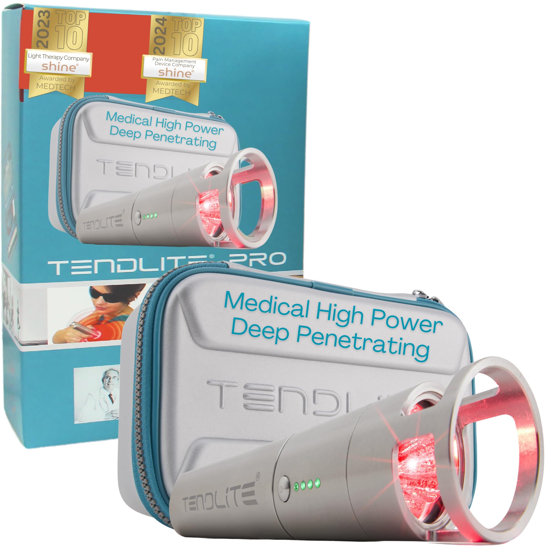 DEEP RED/NIR – Tendlite Pro – Deep Tissue Red & Near Infrared Light Therapy Device 660nm & 850nm for Arthritis, Joint Pain Relief & Muscle Recovery | Professional-Grade for Home Use - Medaid International