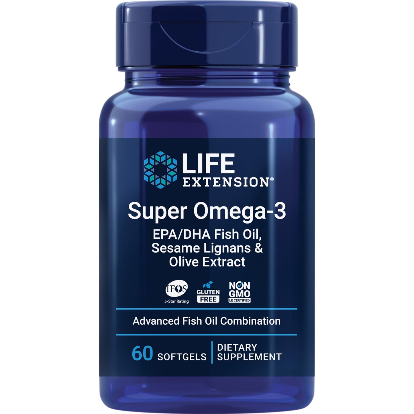 Life Extension Super Omega-3 EPA/DHA Fish Oil, Sesame Lignans & Olive Extract – Heart Health, Brain Health, Inflammation Health Support, Cholesterol Health Support, Gluten-Free, Non-GMO, 60 Softgels - Medaid International