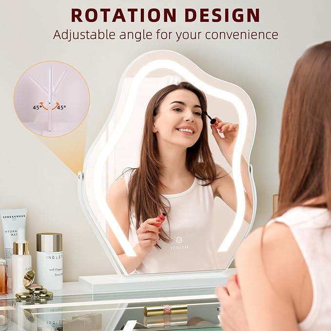 Cloud-Shaped LED Makeup Mirror
