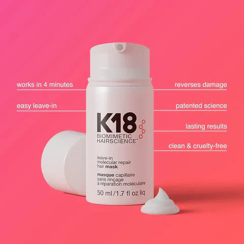 K18 BIOMIMETIC HAIRSCIENCE LEAVE-IN MOLECULAR REPAIR HAIR MASK 50ml