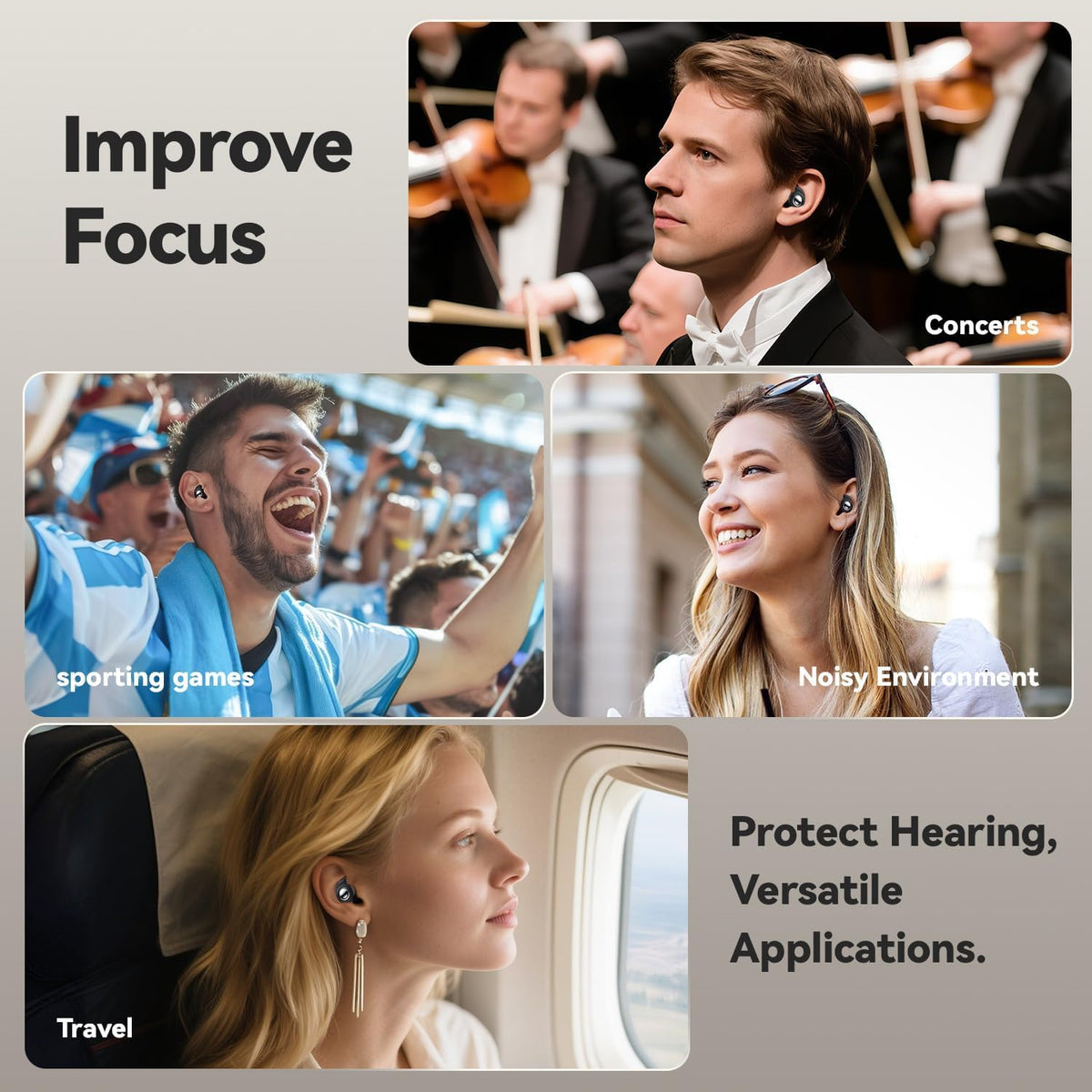 KASTWAVE Noise Cancelling Ear Plugs for Sleep, 45dB Silicone Earplugs for Sleeping, Travel, Work, Hearing Protection, 8 Tips in 4 Sizes S/M/L/XL, Comfortable Soft Side Sleepers Ear Plugs