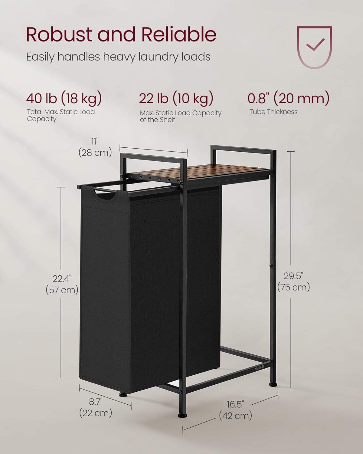 VASAGLE Laundry Basket BLH001B01