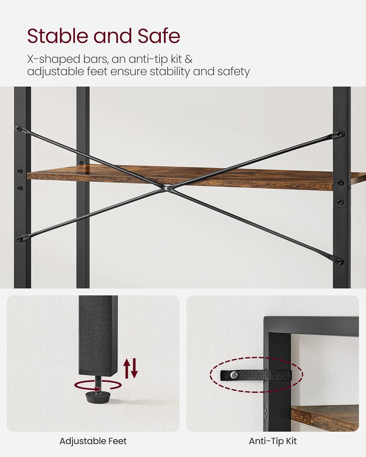 VASAGLE 5-Tier Bookshelf LLS061B01