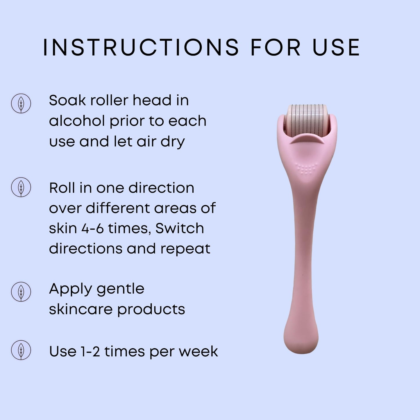 540 Stainless Steel Micropoint Derma Roller – Microneedling Roller for Face, Scalp & Beard – Skin Care Tool for Collagen Boost, Wrinkles & Hair Growth – Storage Case Included (Matte Baby Pink) - Medaid International