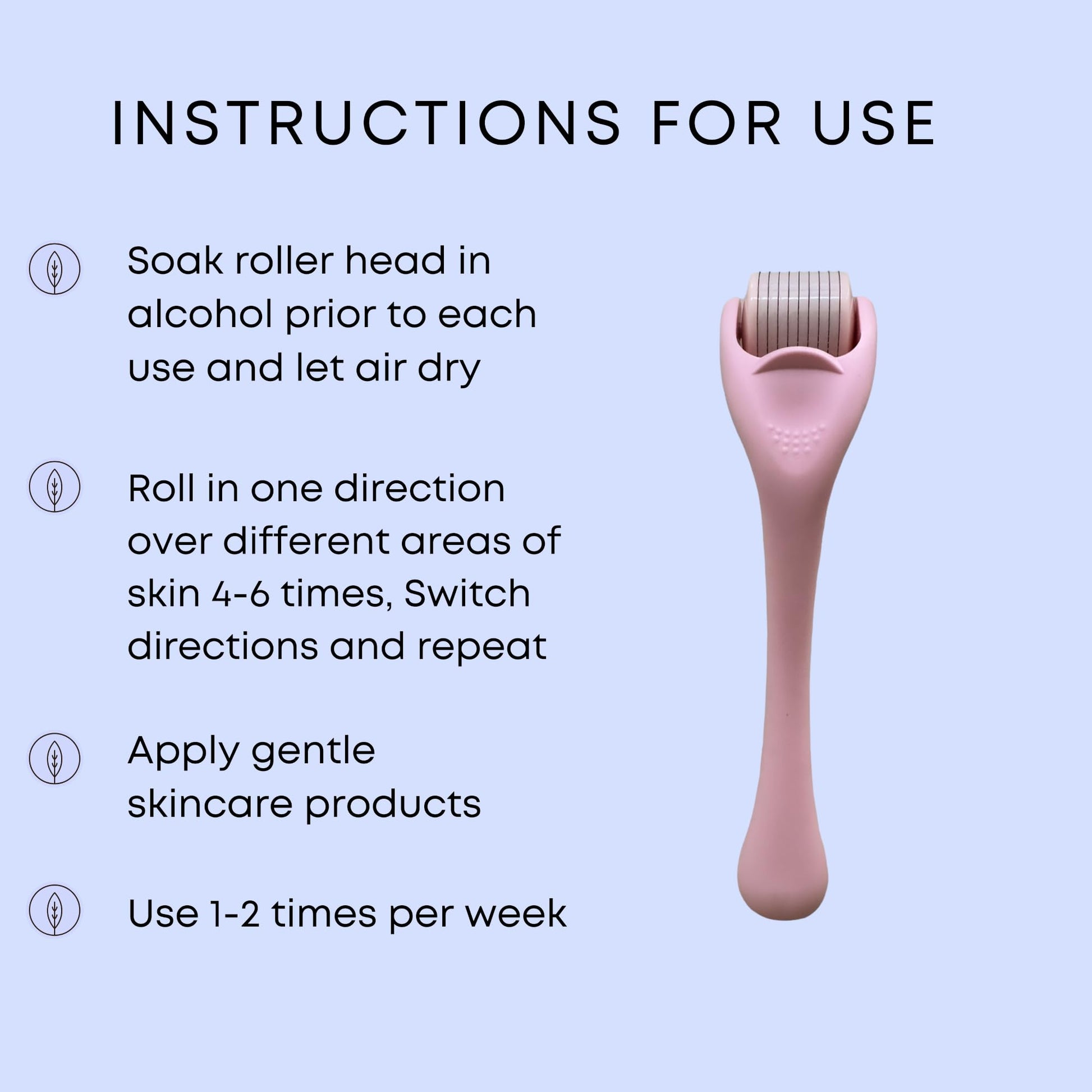 540 Stainless Steel Micropoint Derma Roller – Microneedling Roller for Face, Scalp & Beard – Skin Care Tool for Collagen Boost, Wrinkles & Hair Growth – Storage Case Included (Matte Baby Pink) - Medaid International