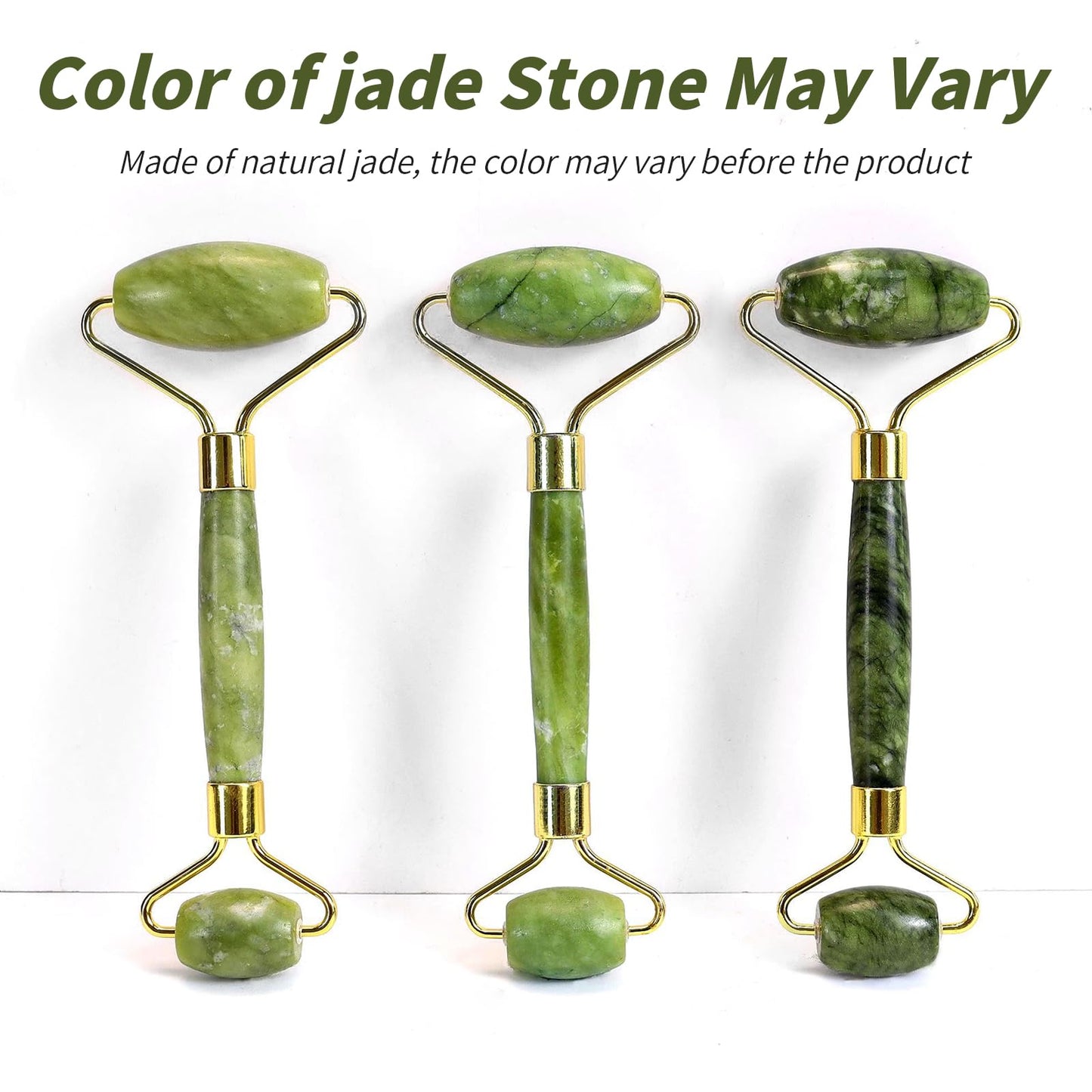 huefull Genuine Jade Roller & Gua Sha Set for Face, Cooling & Firming Effect, Sculpting Tool for Jawline & Skin Care, Self-Care Gift for Women & Men - Medaid International