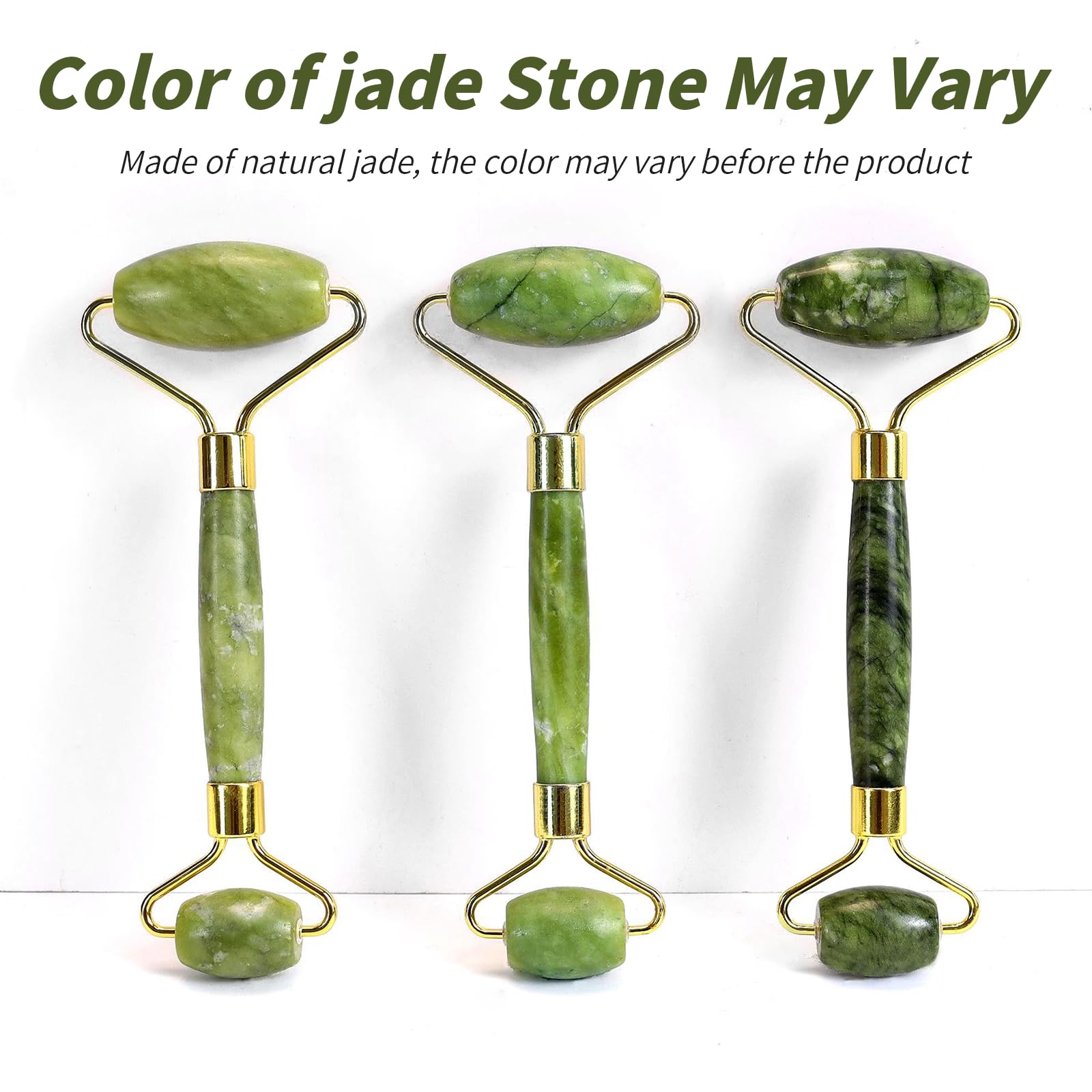 huefull Genuine Jade Roller & Gua Sha Set for Face, Cooling & Firming Effect, Sculpting Tool for Jawline & Skin Care, Self-Care Gift for Women & Men - Medaid International