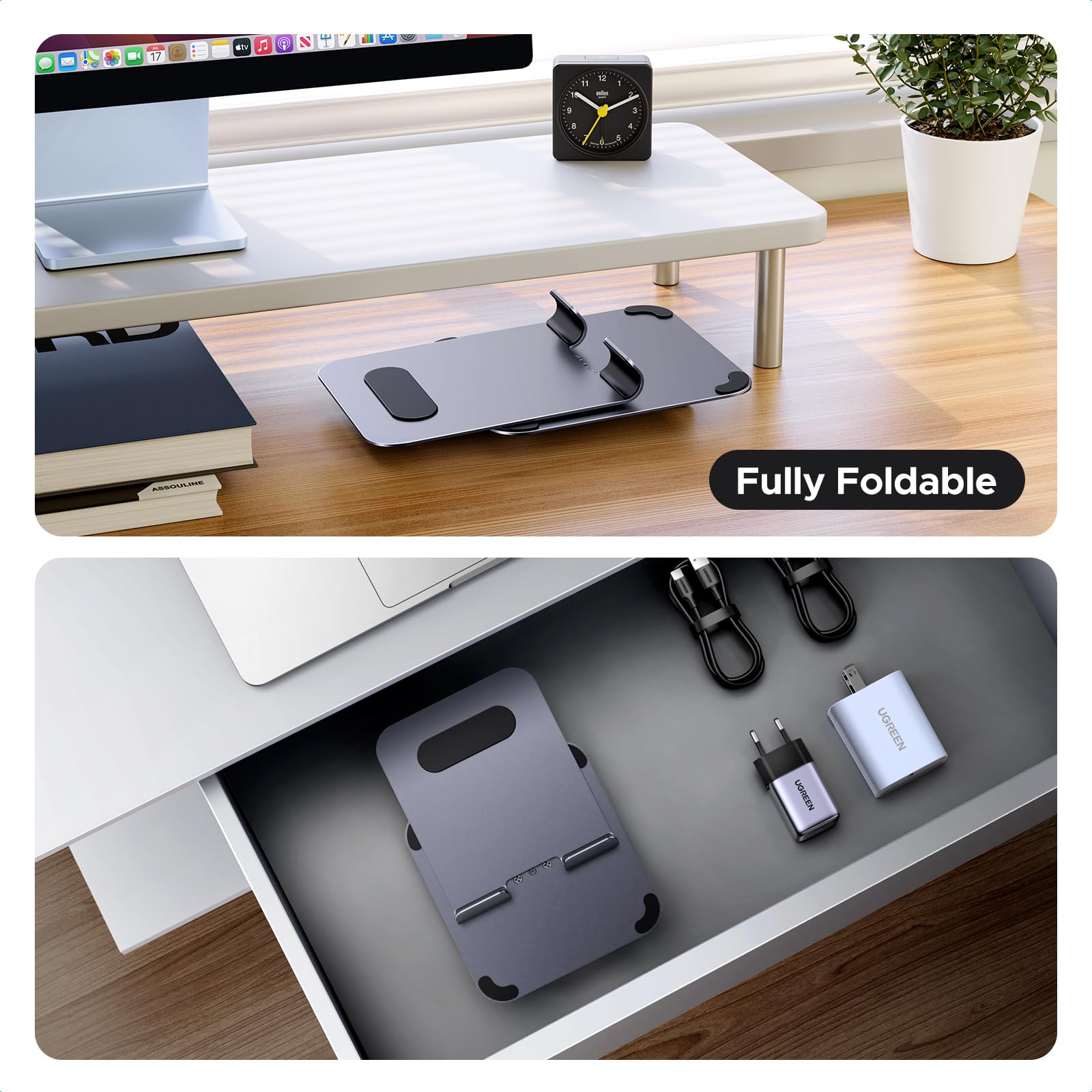 UGREEN Tablet Stand Holder for Desk 360° Rotating Base Aluminum Tablet Holder Adjustable Multi-Angle Home Office Accessories Compatible with iPad Pro Air Mini 13 12.9 11 Inch - Medaid International