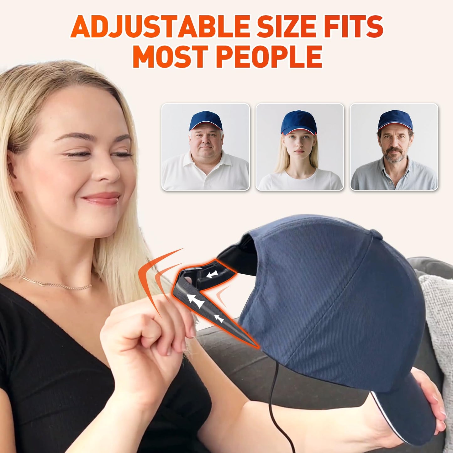 Red Light Cap, Red Light Hat for Head, 630nm 850nm 940nm Infrared Light Cap Adjustable Size, and Pulse Mode - Medaid International