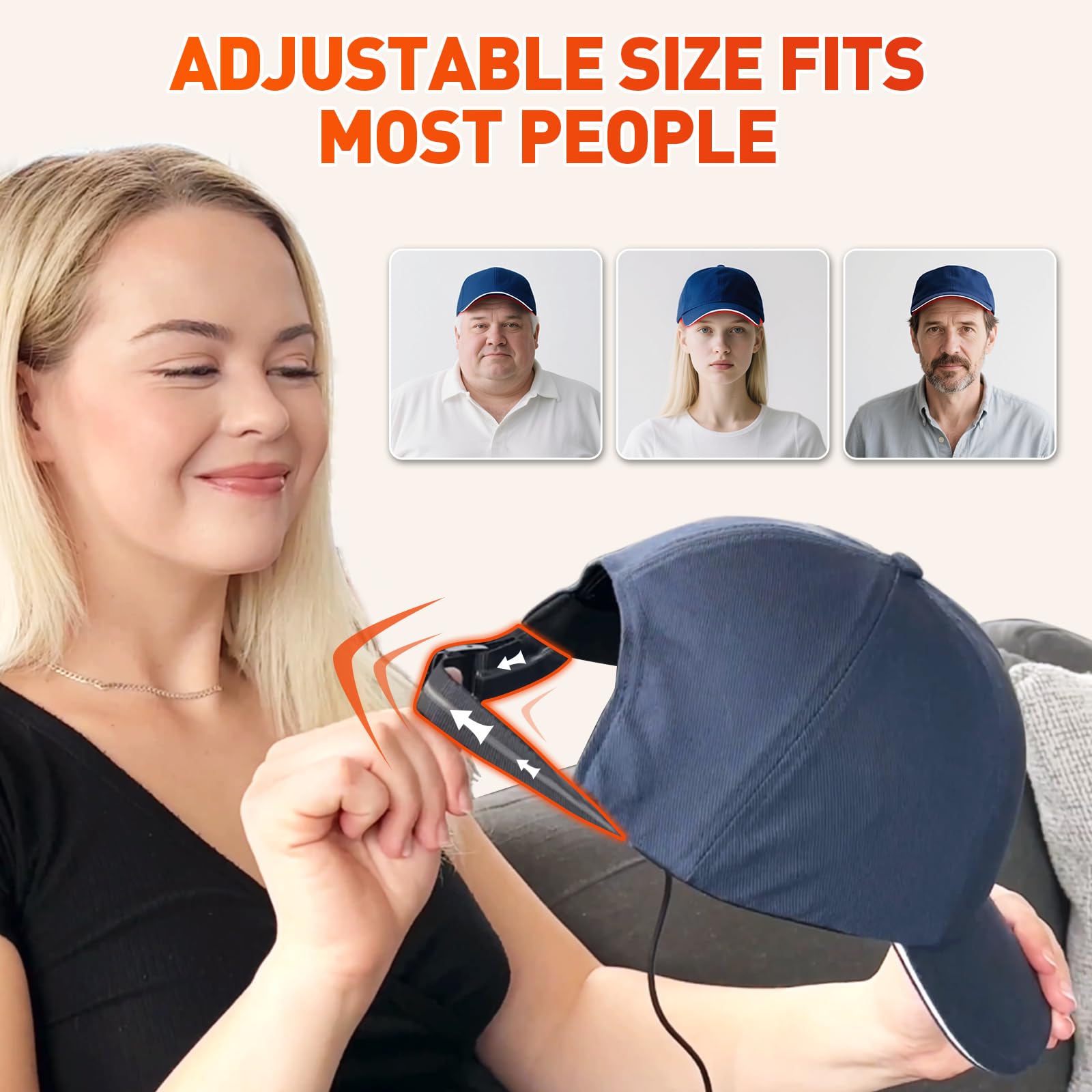 Red Light Cap, Red Light Hat for Head, 630nm 850nm 940nm Infrared Light Cap Adjustable Size, and Pulse Mode - Medaid International