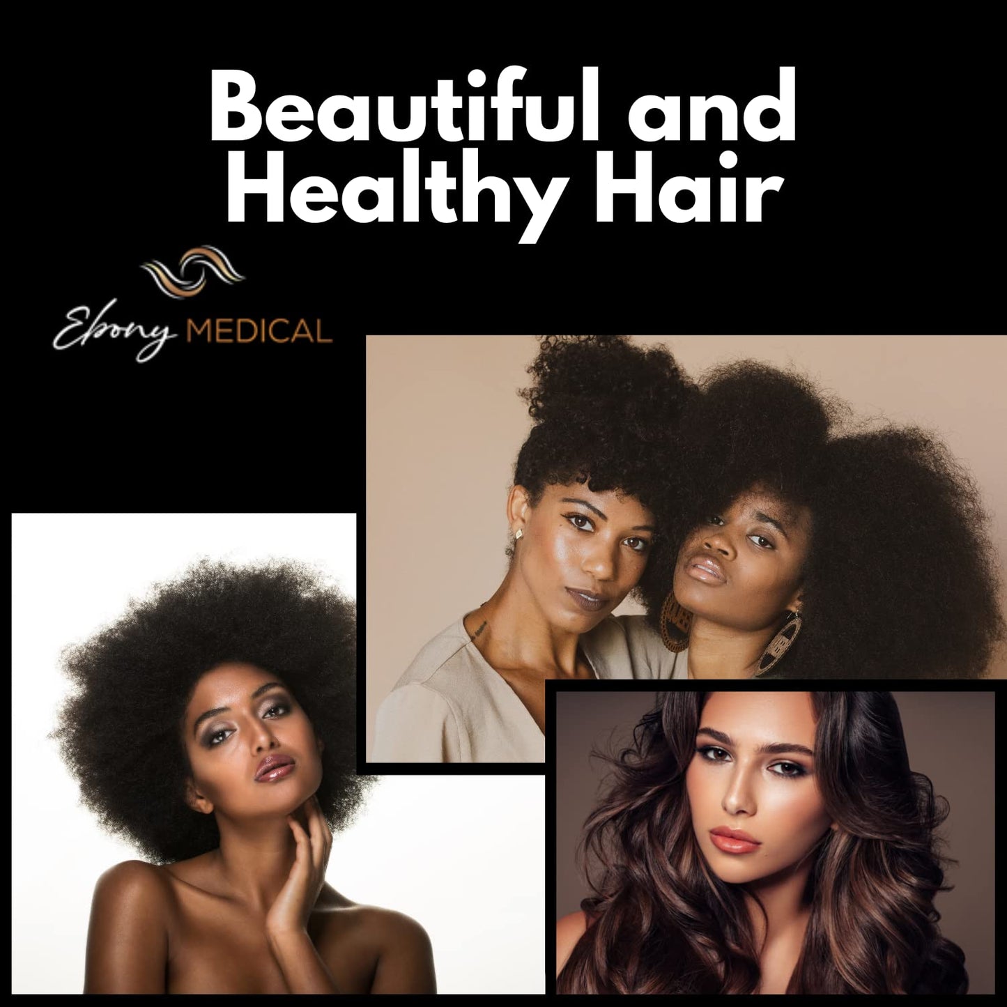 Ebony Medical Hair Regrowth Supplement for Women – Traction Alopecia & Thinning Hair Support – Follicle Repair, Stronger Hair Growth & Density – Keratin Boost, Natural Hair Vitamins – 30-Day Supply - Medaid International