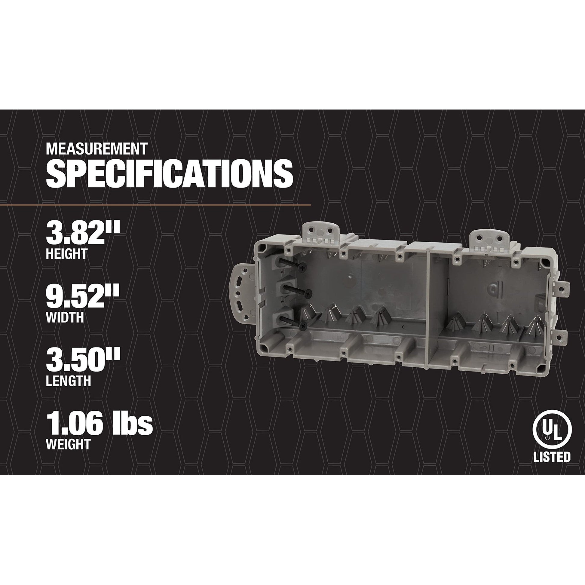 Southwire MSBMMT5G 5 Gang Multi Mount Device Box with Depth Adjustable; Heavy Duty 42lb ; Gray - Medaid International