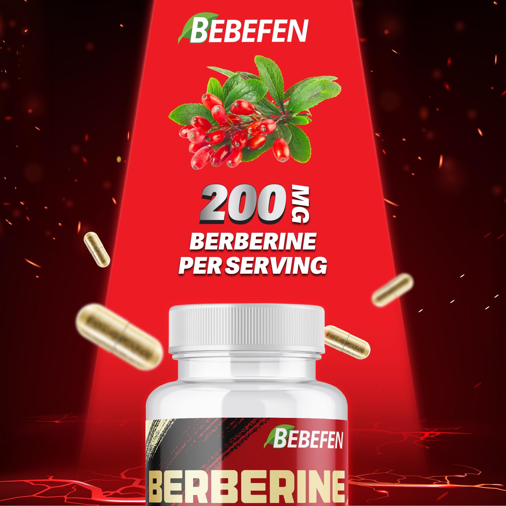 Berberine HCL Supplement 2000mg - Supports Immune System, Cardiovascular Health - Non GMO | Gluten Free - Medaid International