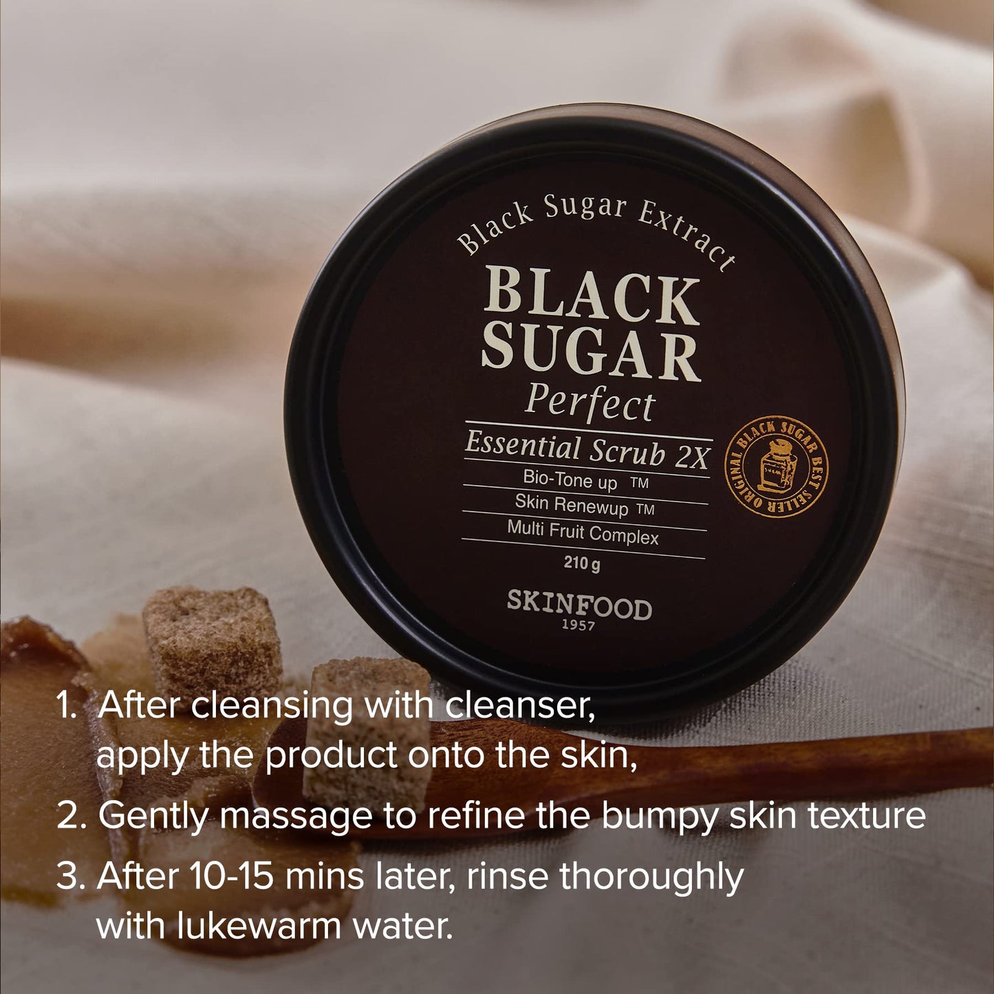 SKINFOOD Black Sugar Mask Wash Off 120g (4.23 oz), Facial Hydrating and Nourishing Blackheads Exfoliator - Medaid International