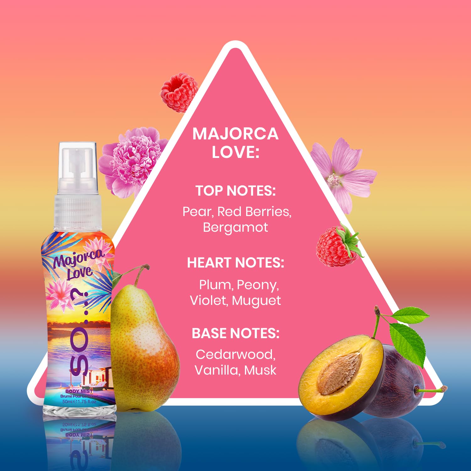 So...? Escapes Body Mist Set - Perfumes for Women - Everyday Body Spray for Women - Vegan, Cruelty Free Fragrances - Travel Size Gift Set - 4 pcs - Medaid International