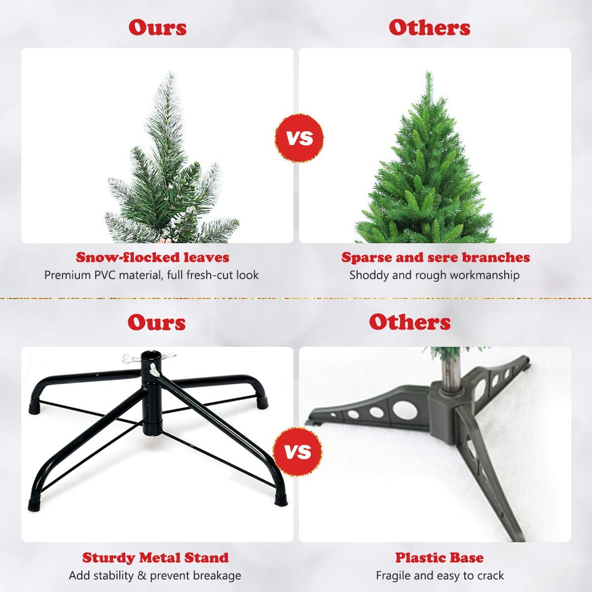 SPSUPE Artificial Pencil Christmas Tree, Snow Flocked Tree with Metal Stand, Pine Cones Decoration, Ideal for Festival Indoor Outdoor Décor (5 ft) (Christmas Tree) - Medaid International