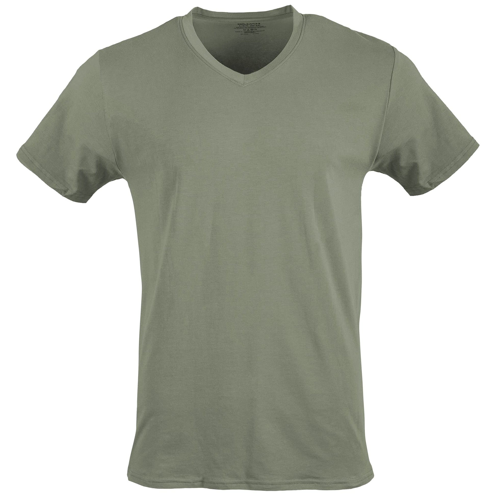 Gildan Men's V-neck T-shirts, Multipack Underwear, Black/Sport Grey/Charcoal/Military Green (5-pack), Large US - Medaid International