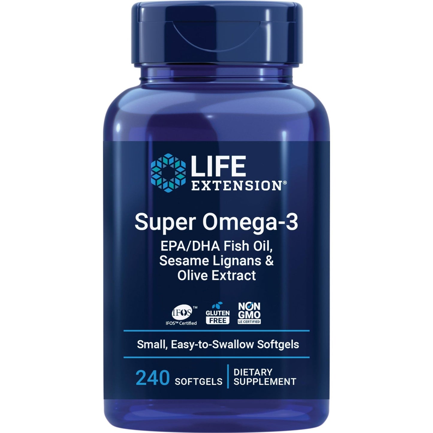 Life Extension Super Omega-3 EPA/DHA Fish Oil, Sesame Lignans & Olive Extract – Heart Health, Brain Health, Inflammation Health Support, Gluten-Free, Easy to Swallow, Non-GMO, 240 Softgels - Medaid International