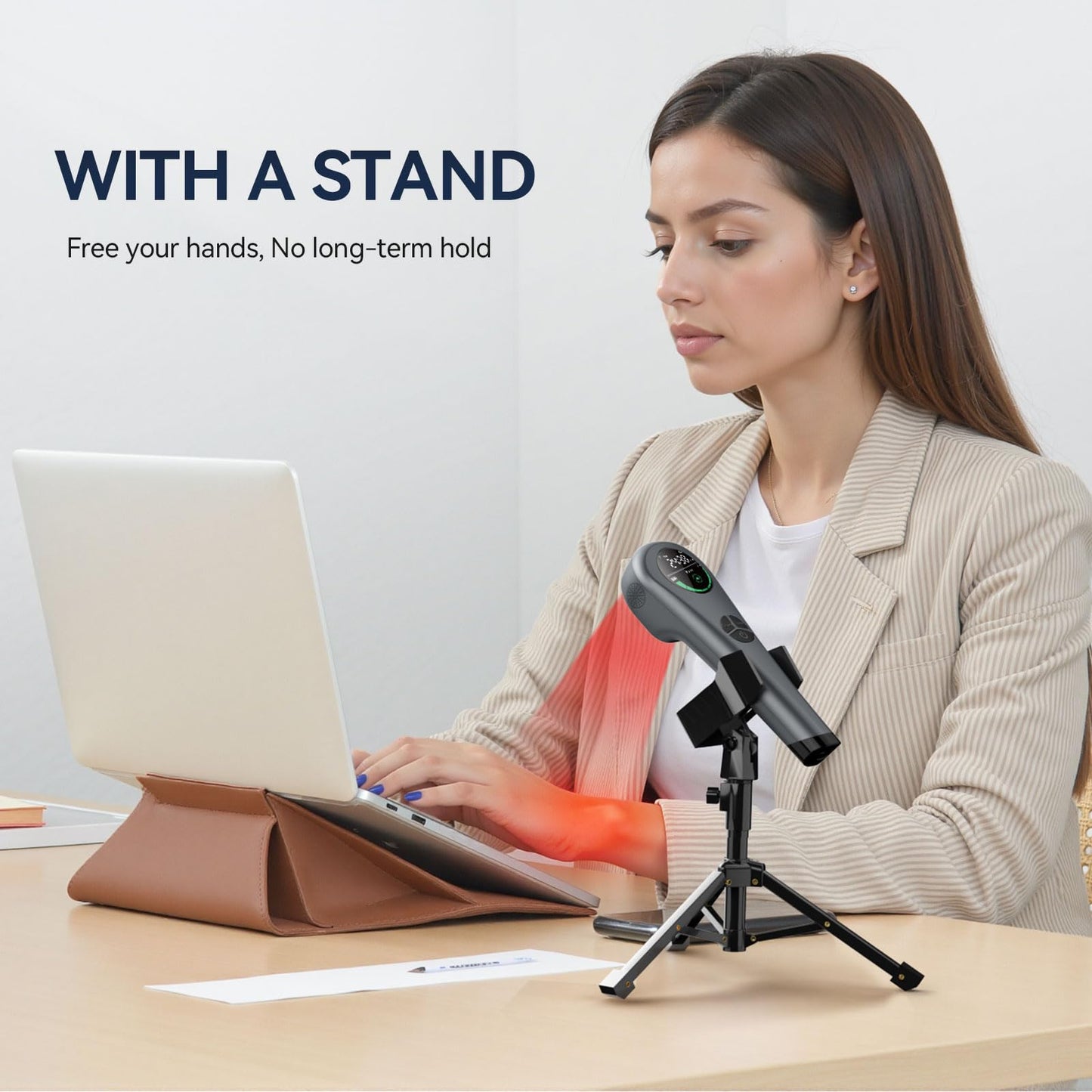 LAFCARE Handheld Red Light Therapy with Stand,Near Infrared Light Therapy Devices for Pain Relief Joint and Muscle Pain for Pets(4 * 808nm+14 * 650nm) - Medaid International