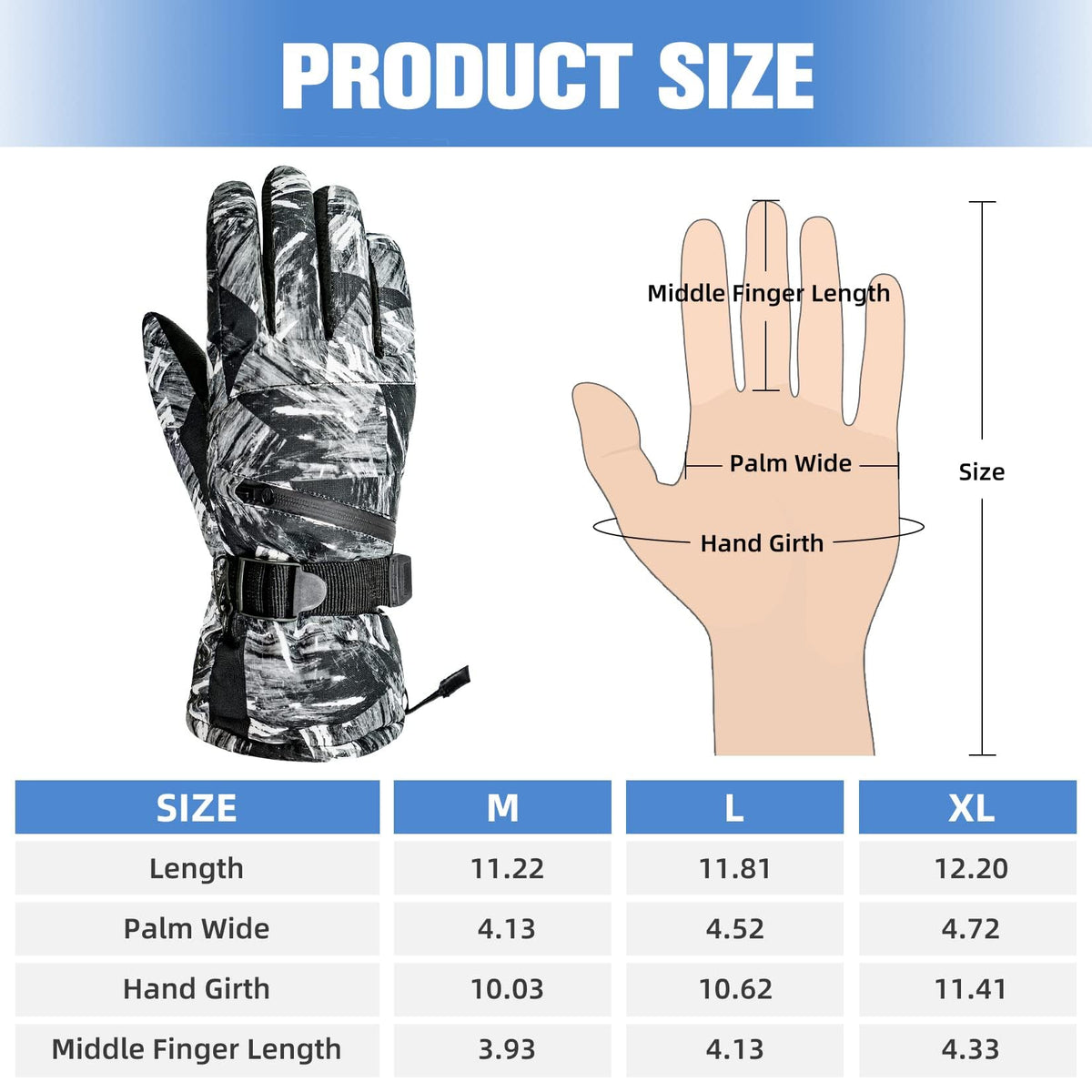 KASTWAVE Winter Gloves for Men Women - Wool Fleece Liner Touchscreen Gloves, Thermal Warm Winter Gloves for Cold Weather