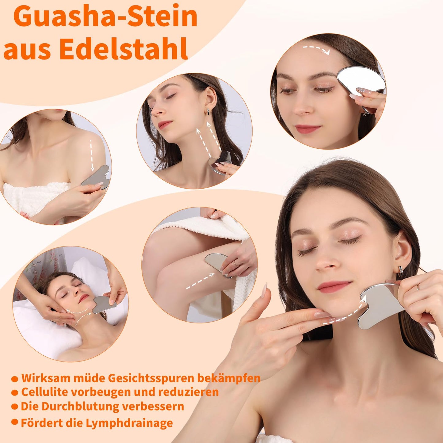 InfiniteRelax 3D Gua Sha Facial Tools Metal Face Roller Stainless Steel Gua Sha Set Cooling Massage Tools for Reduce Puffiness, Firm Skin, Anti-Aging Care - Daily Facial Sculpting Gift for Women - Medaid International