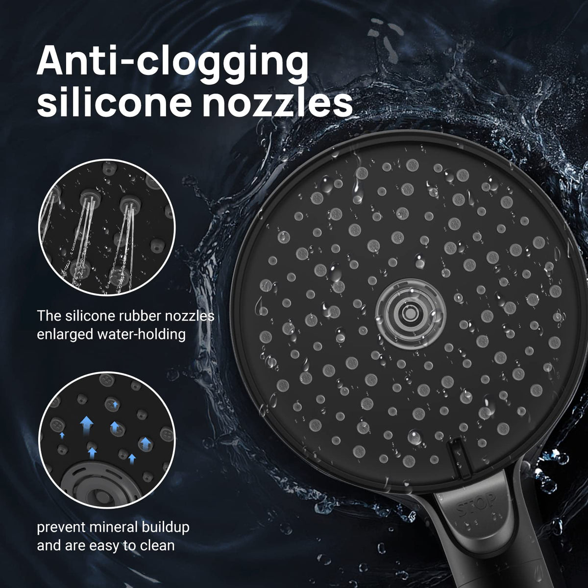 JOMOO Shower Head, Purifies Water Remove Chlorine Filter Shower Head, High Pressure Water Saving 3 Modes Handheld Shower Head Prevent Hair Loss