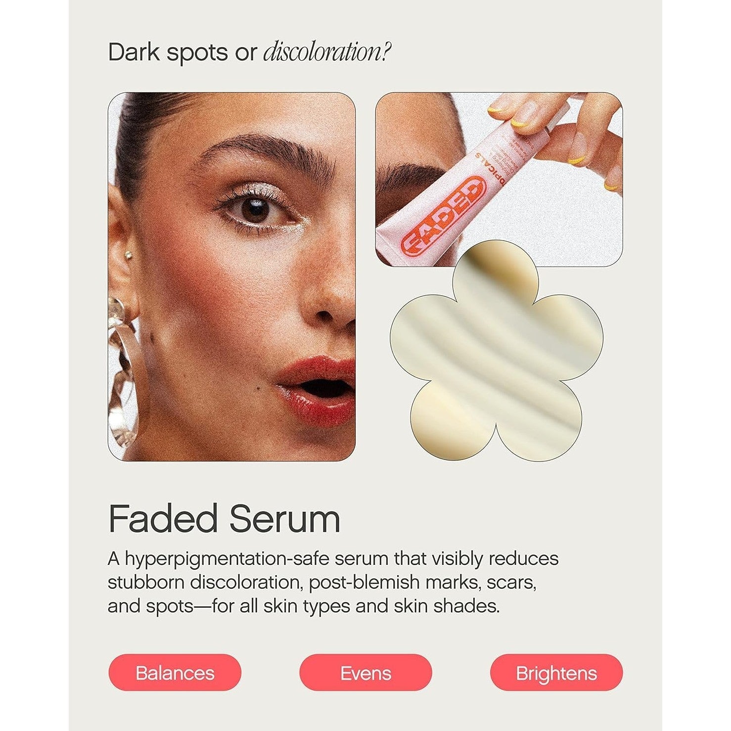 Topicals Faded Brightening and Clearing Serum | Reduces Discoloration, Post-Blemish Marks, Scars and Spots | Contains Kojic Acid and Niacinamide | Dermatologist-tested, Vegan, Cruelty-Free (0.5 Fl Oz) - Medaid International