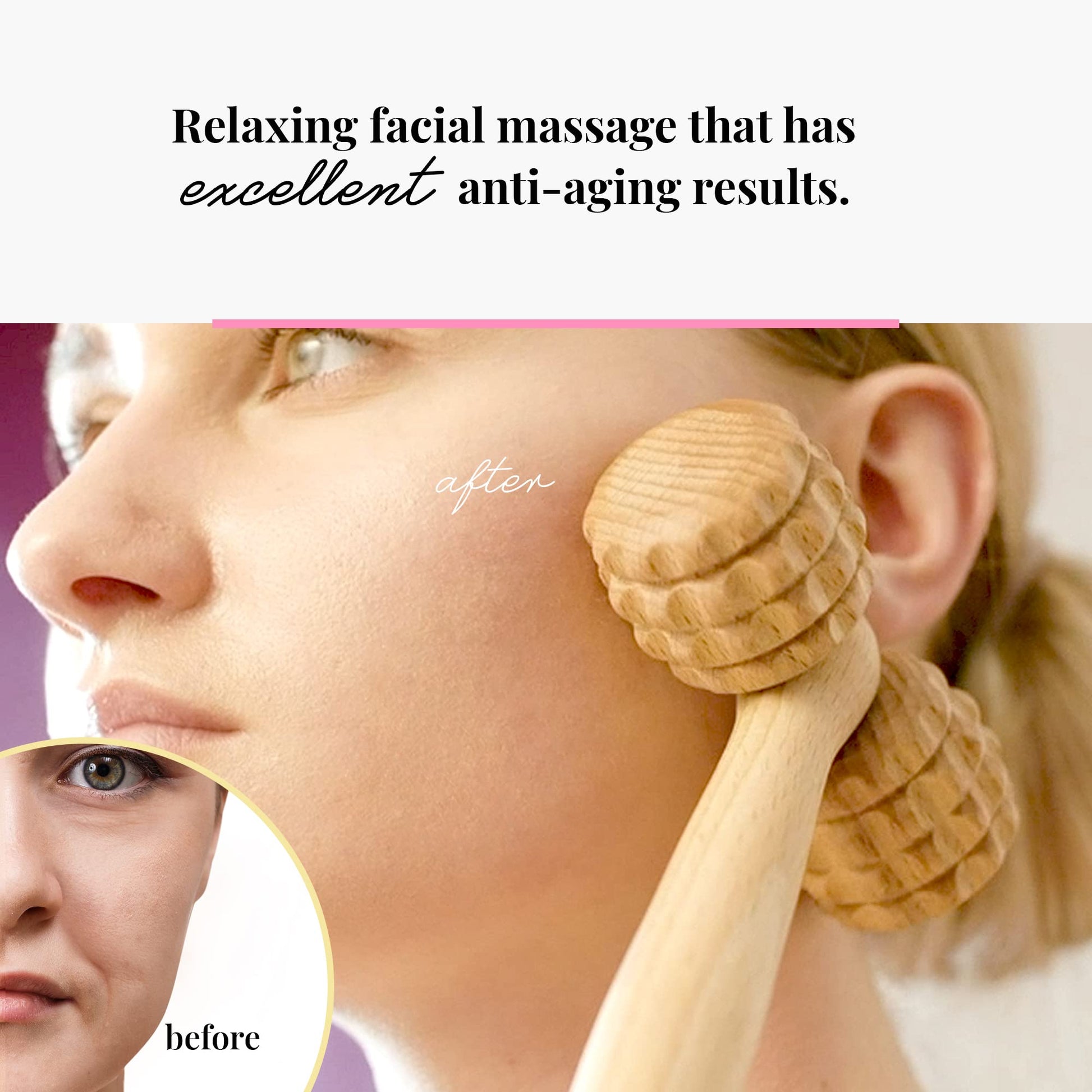 tuuli Accessories - T-Shape Massage Roller, Body and Face Roller, Multi-Functional Facial Massager, Helps Ease Muscle Tension and Supports Skin Health, Wooden Roller Massager Tool - Medaid International